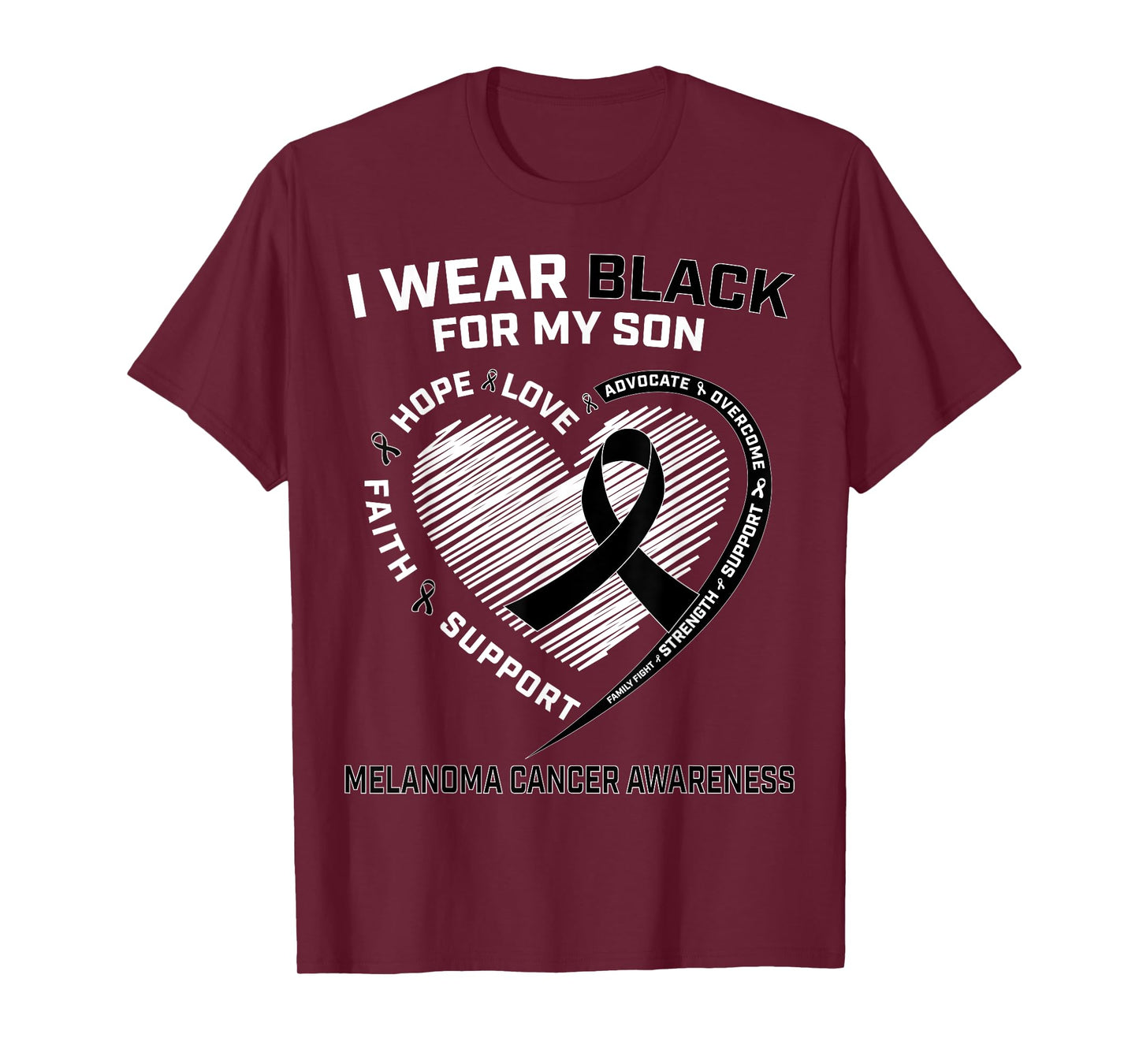 I Wear Black For My Son Melanoma Cancer Awareness Products T-Shirt