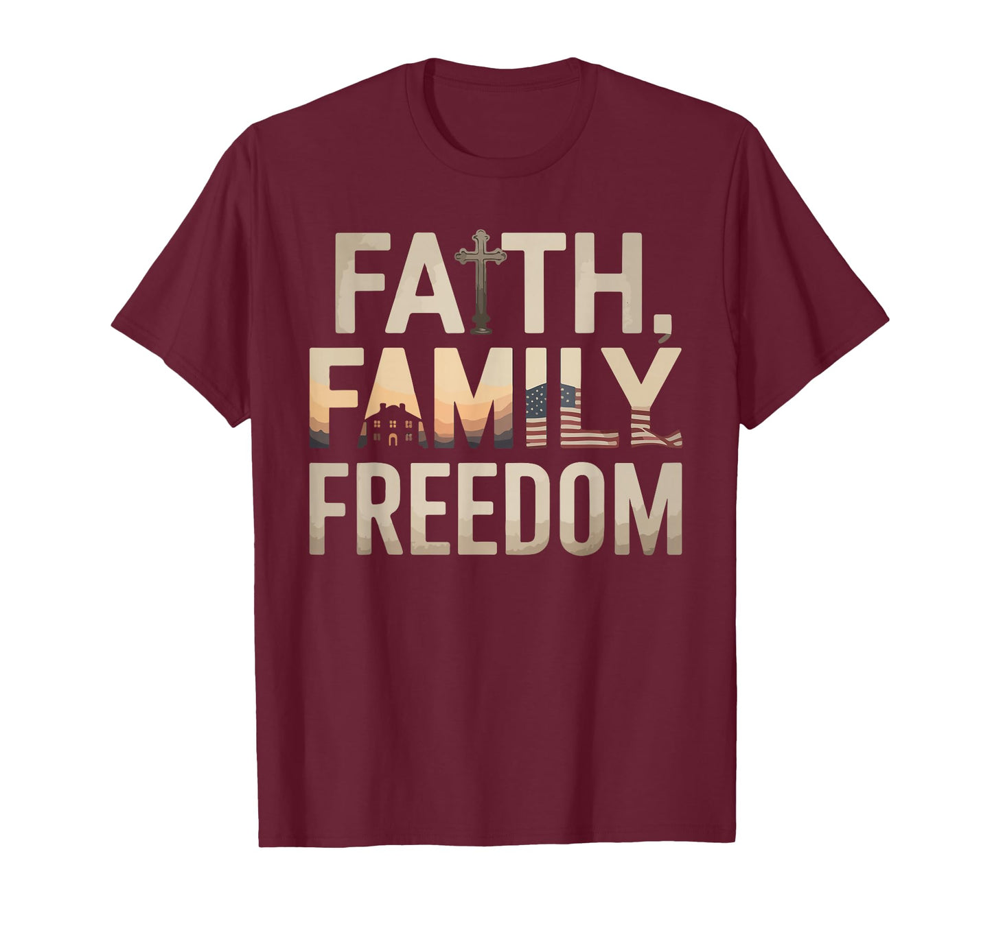 Faith Family Freedom 4th Of July American Patriotic T-Shirt