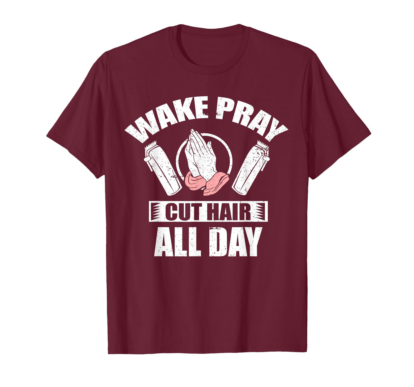 Wake Pray Cut Hair Christian Barber Religious Hairdresser T-Shirt
