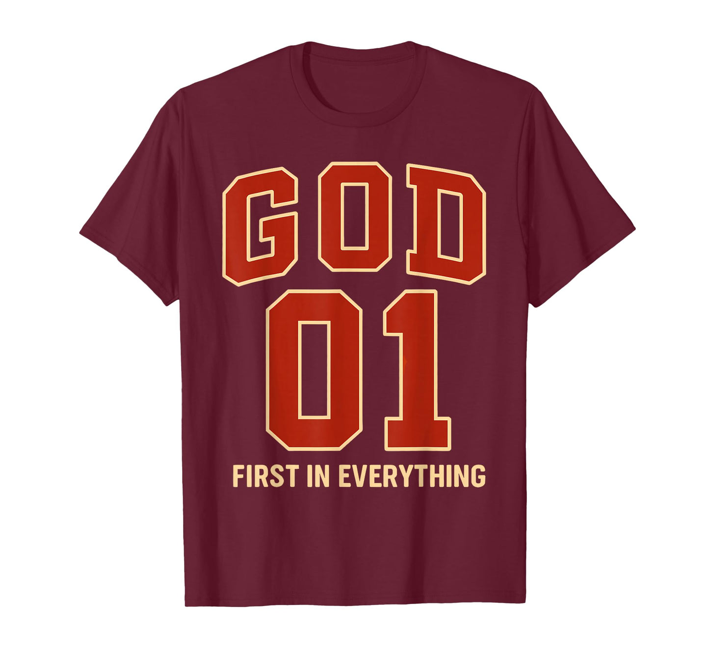 God is #1 First Sports Jersey Style Christian Faith Based T-Shirt