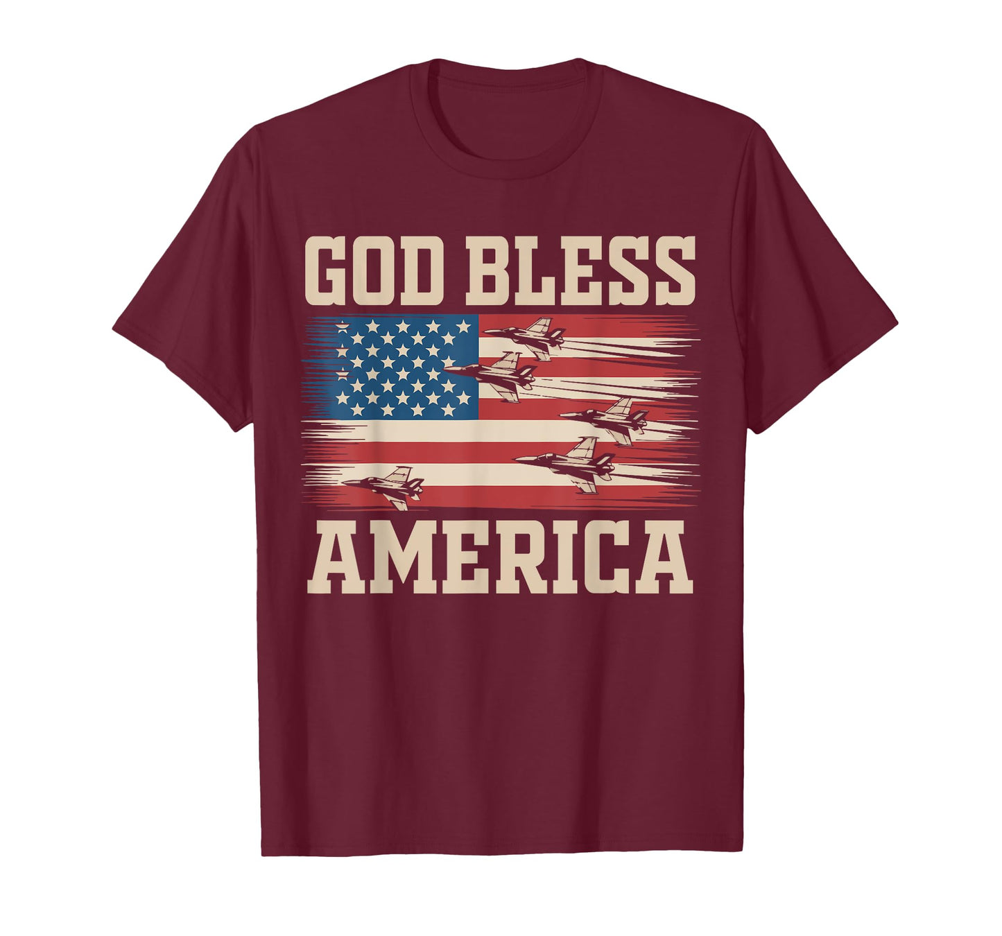 God Bless America Toddler USA Patriotic Fighter Jet 4th july T-Shirt