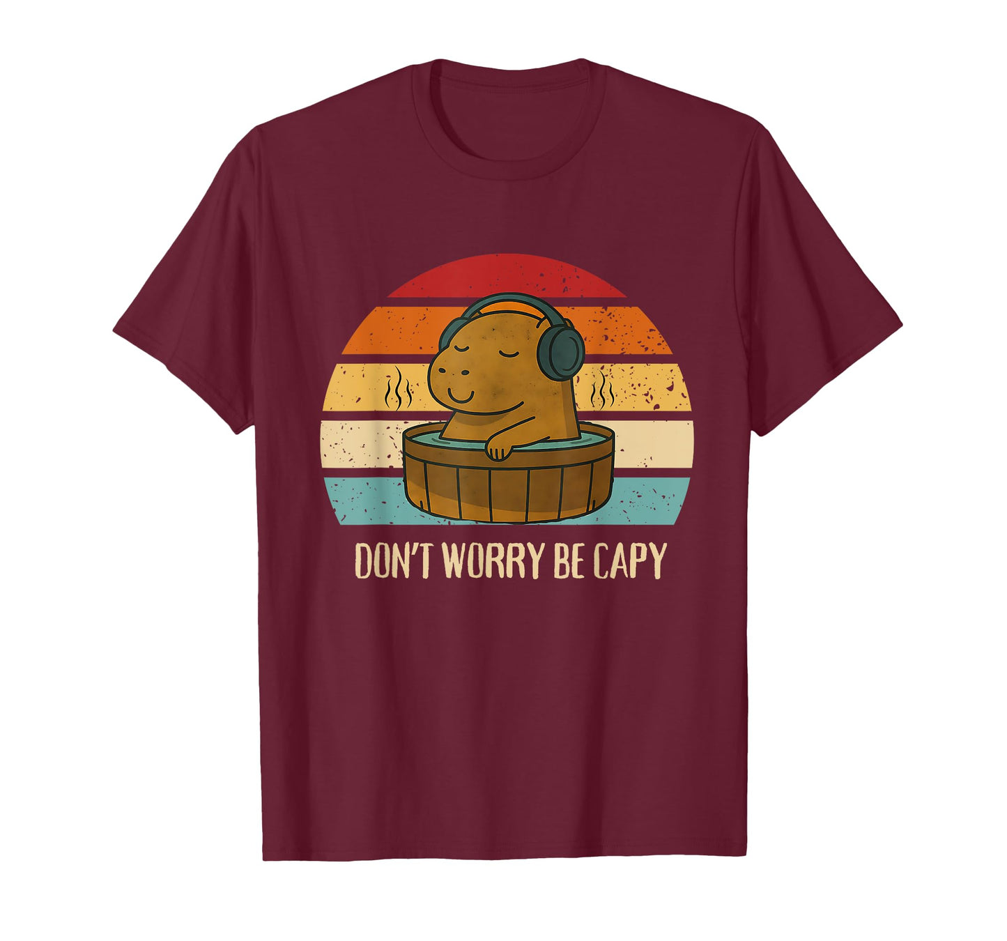 Retro Don't Worry Be Capy Vintage Capybara Kids Family T-Shirt