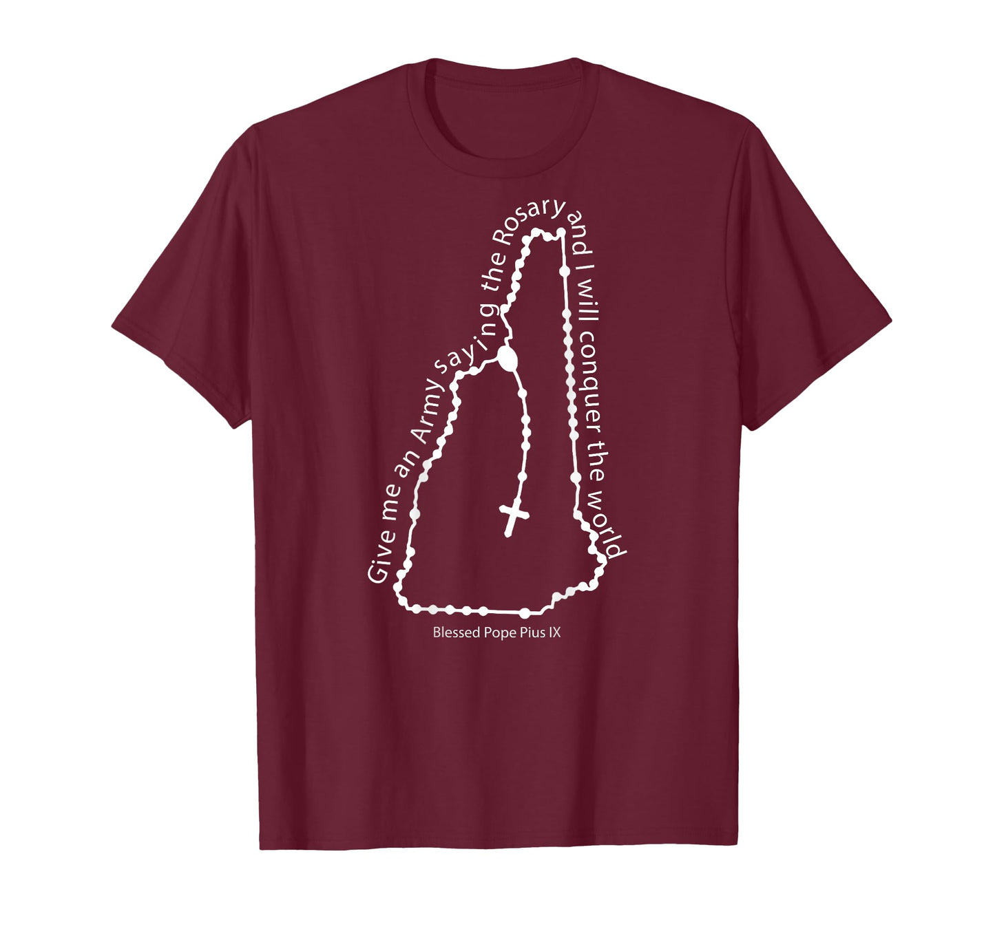 NH New Hampshire Rosary Rally State Ouline T-Shirt