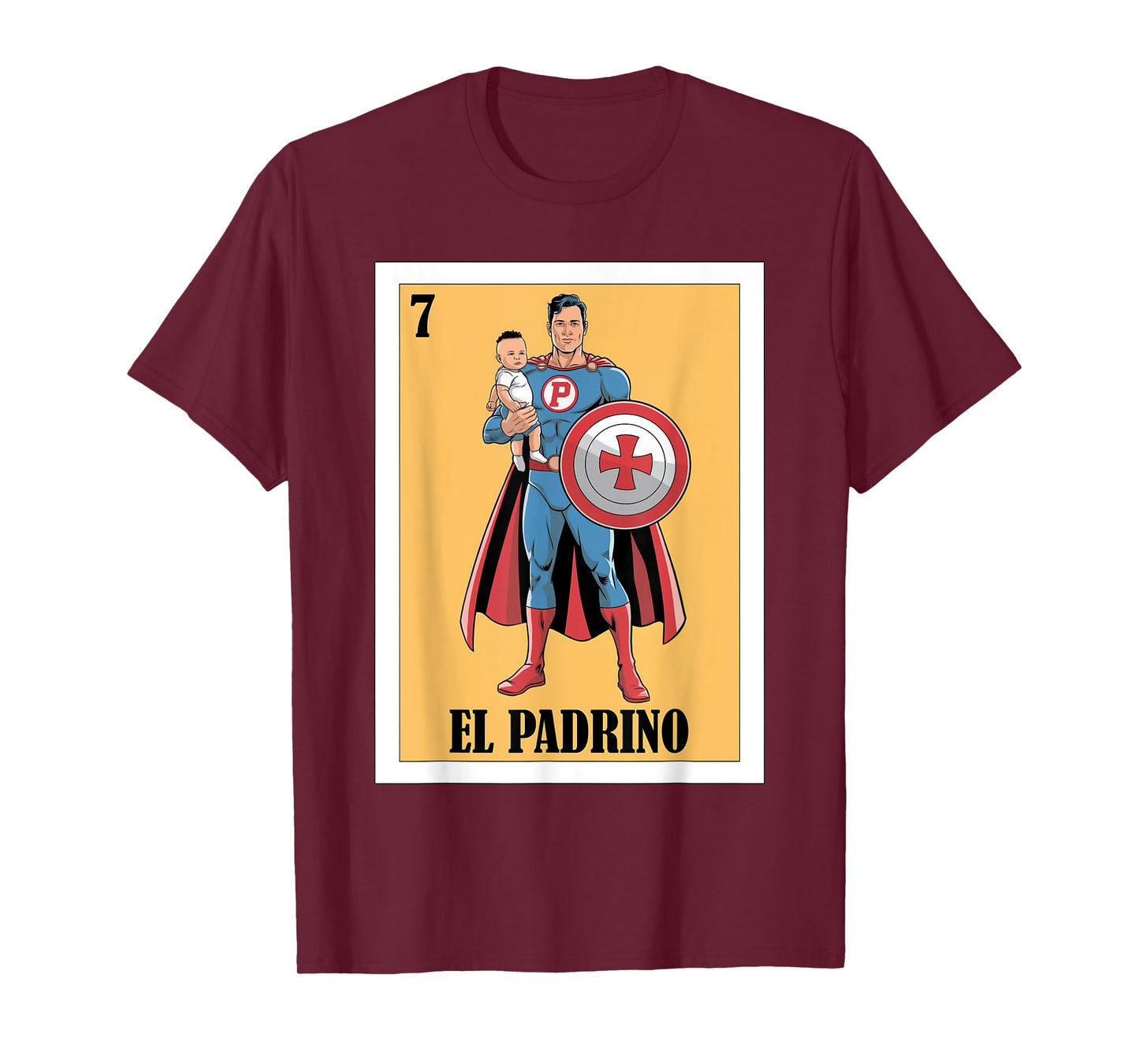 Funny Mexican Baptism Superhero Design - El Super Padrino T-Shirt