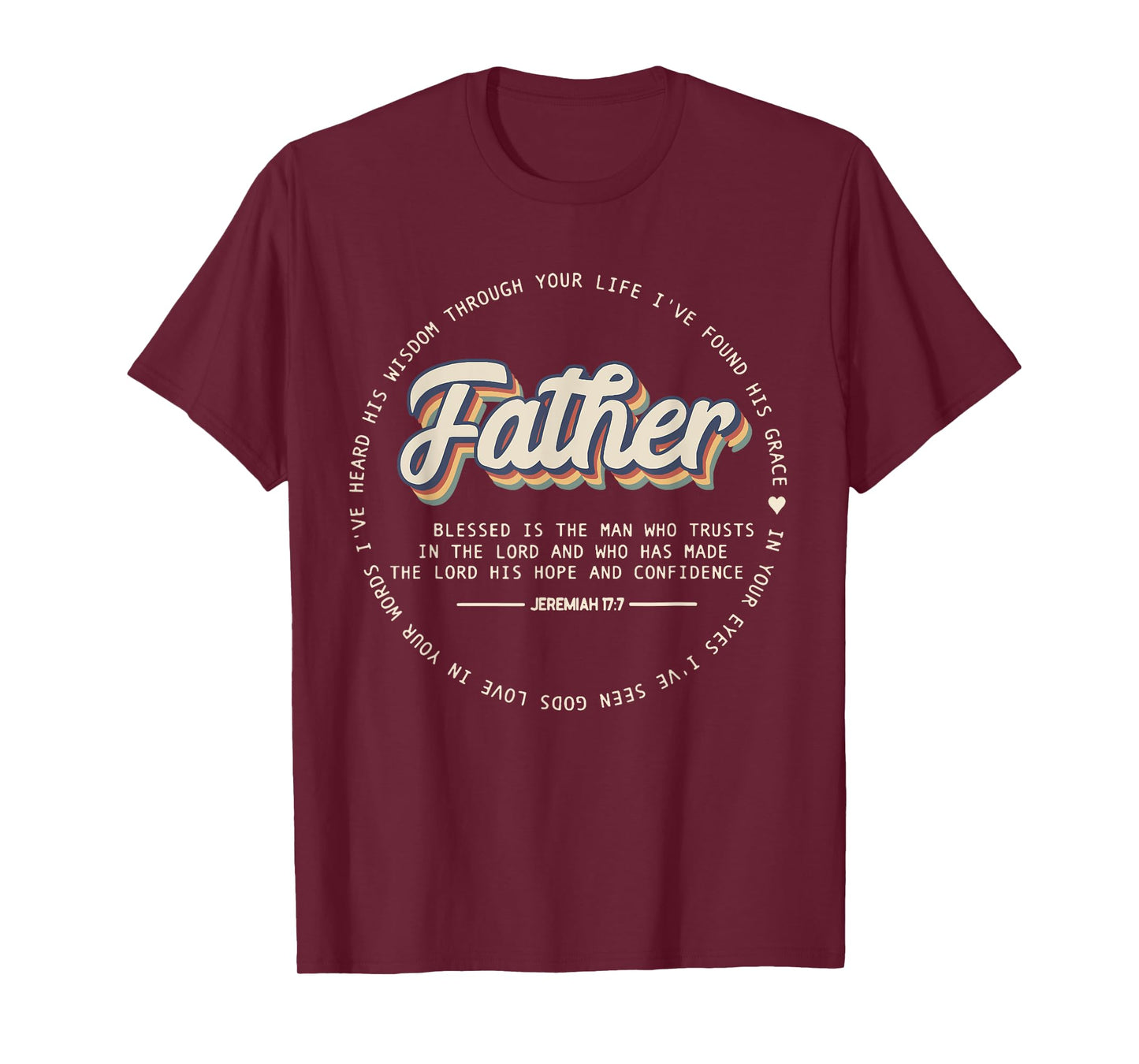 Retro Fathers Day Jeremiah Dad Noun Bible Verse Quote T-Shirt