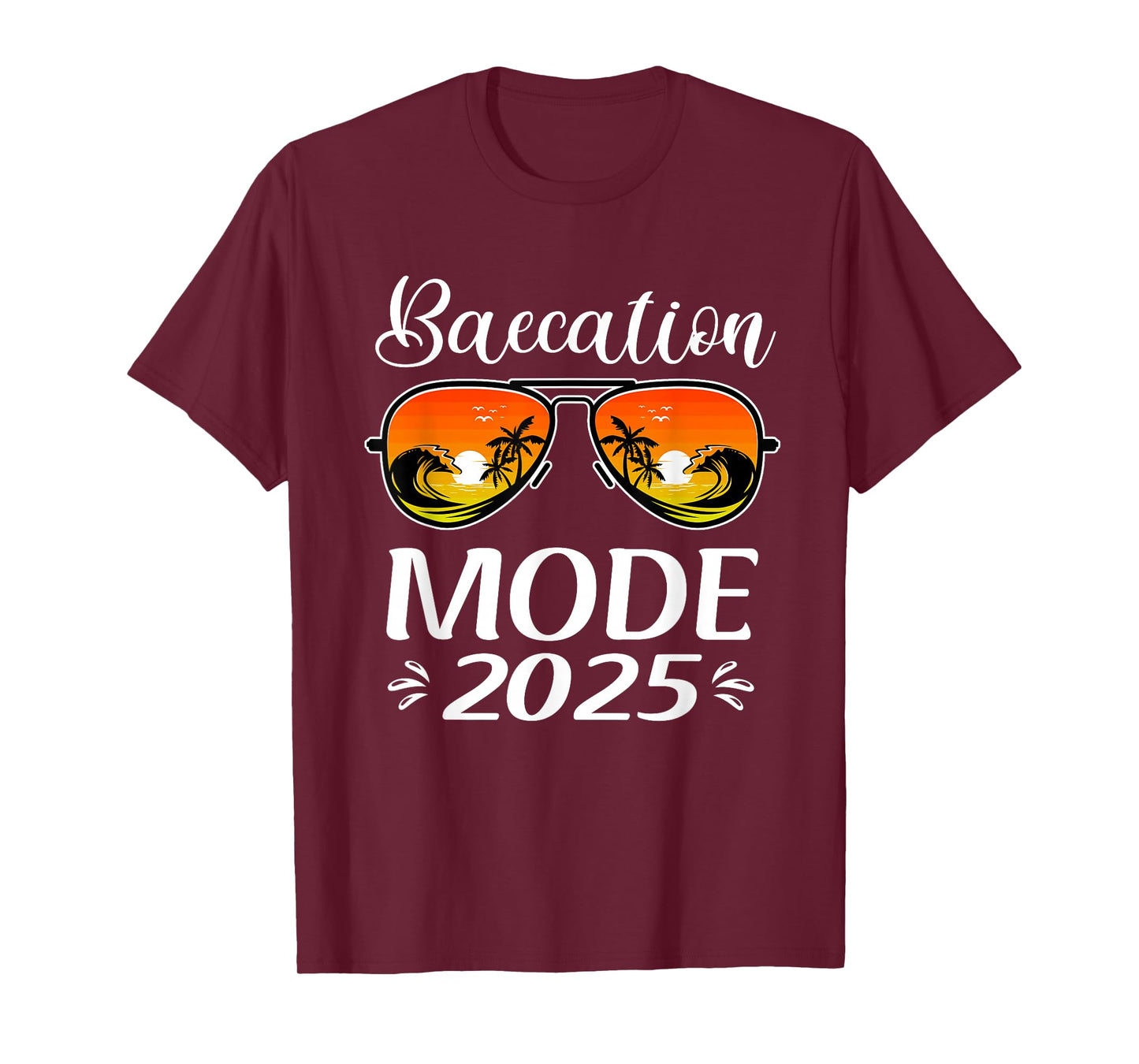 Baecation Mode 2025 Matching Couples Trip Beach Vacation T-Shirt