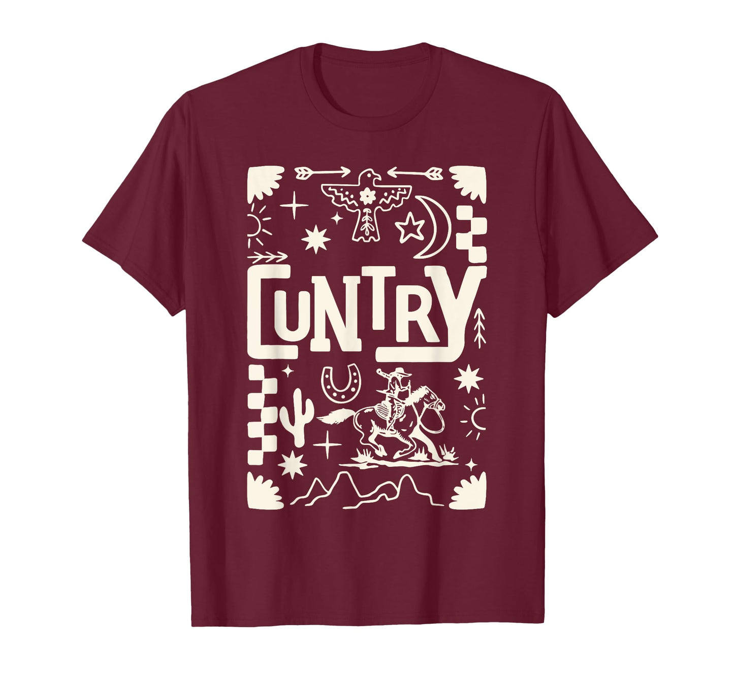 Retro CUNTRY Country Cowboy Cowgirl Western Rodeo T-Shirt