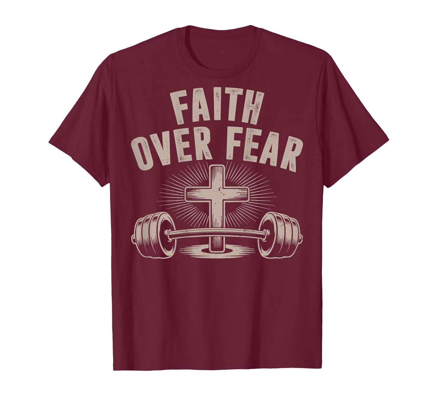 Faith Over Fear Funny Christian Workout Gym Jesus Men Women T-Shirt