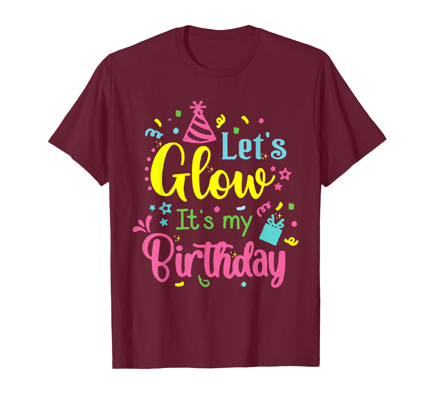 Lets Crazy It's My Birthday Party Glowing 80s Group Team Tee T-Shirt