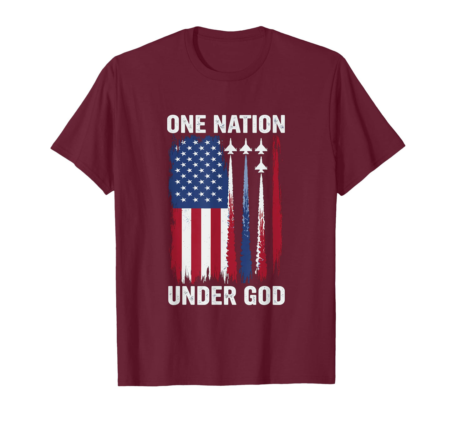 One Nation Under God American Flag Jet Patriot USA for Men T-Shirt