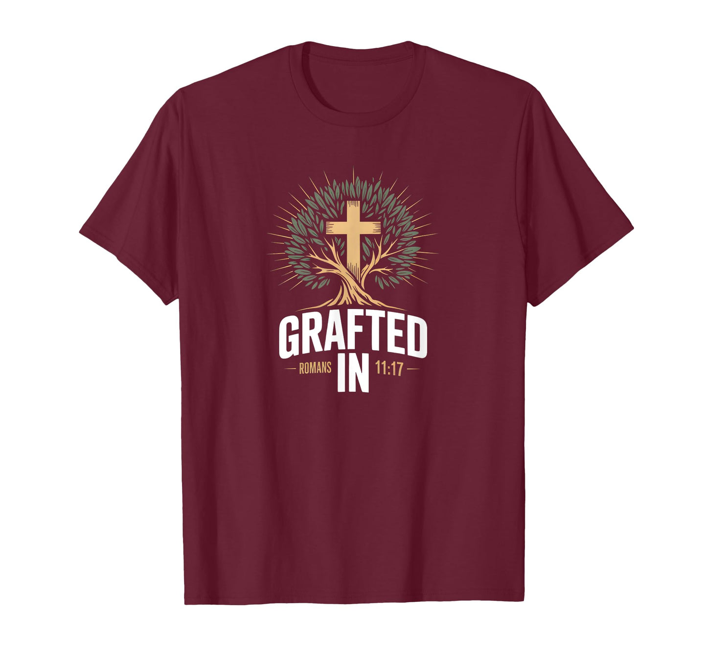 Grafted in Romans 11 Bold Christian Faith Bible Verse T-Shirt
