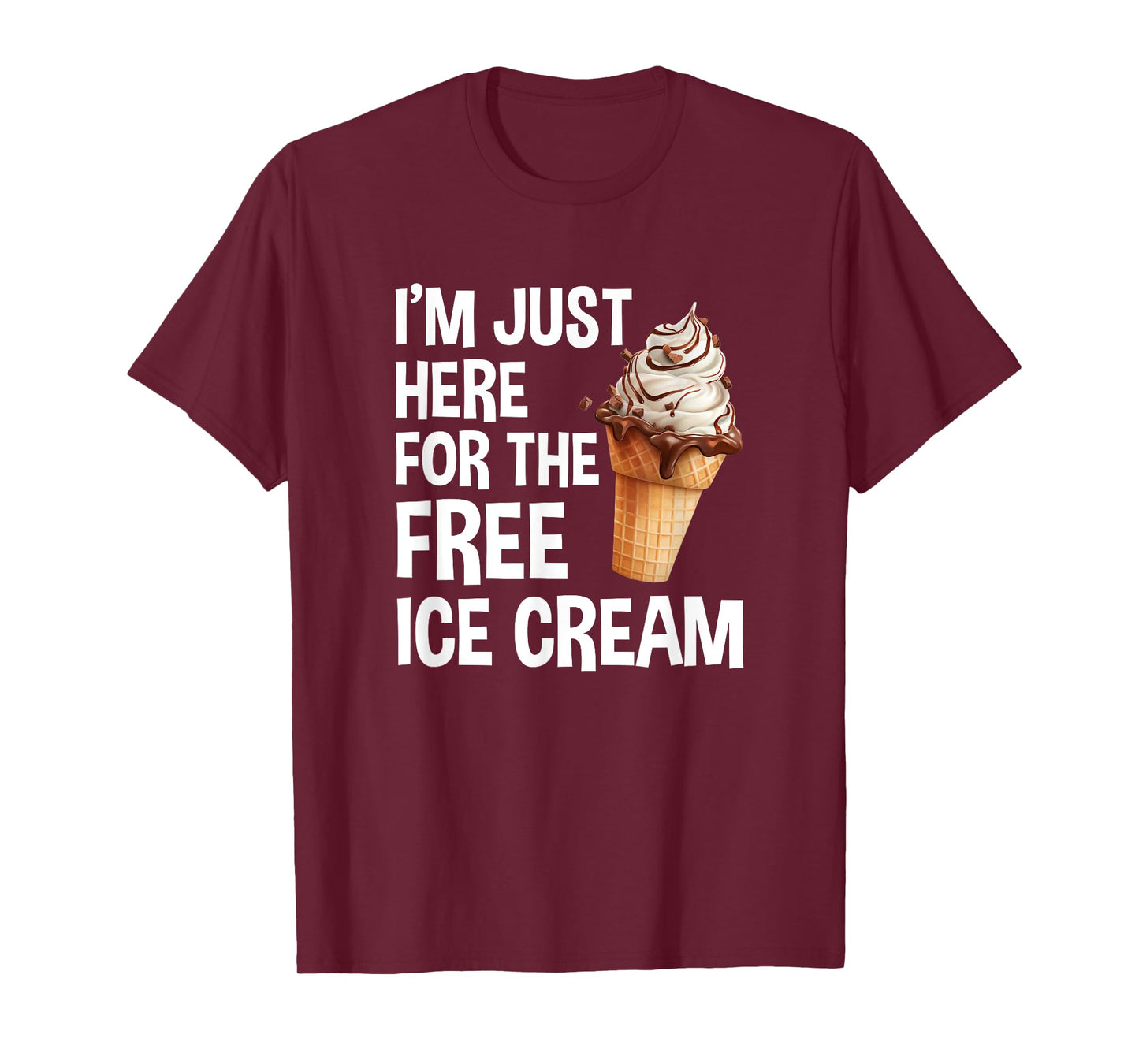 I'm Just Here For The Free Ice Cream Funny Cruise 2025 T-Shirt