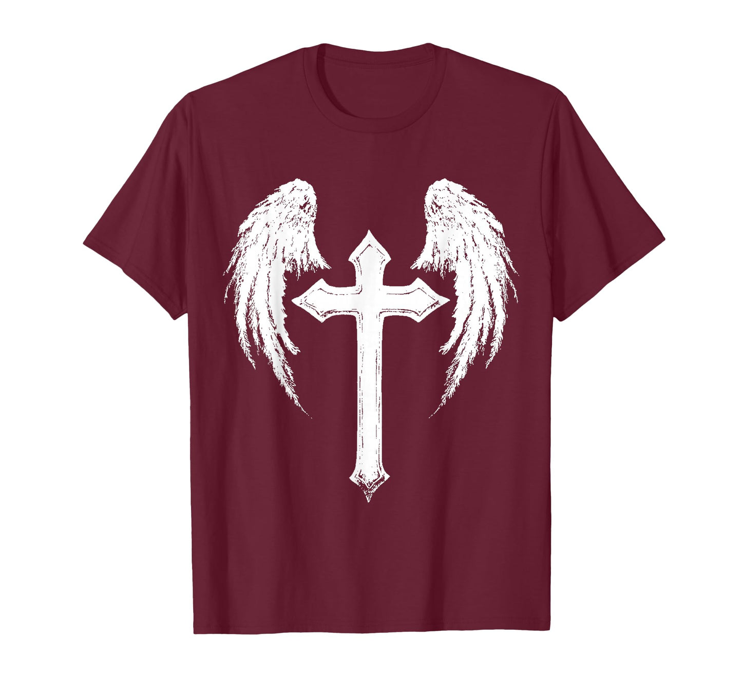 Jesus Cross with Angel Wings White T-Shirt