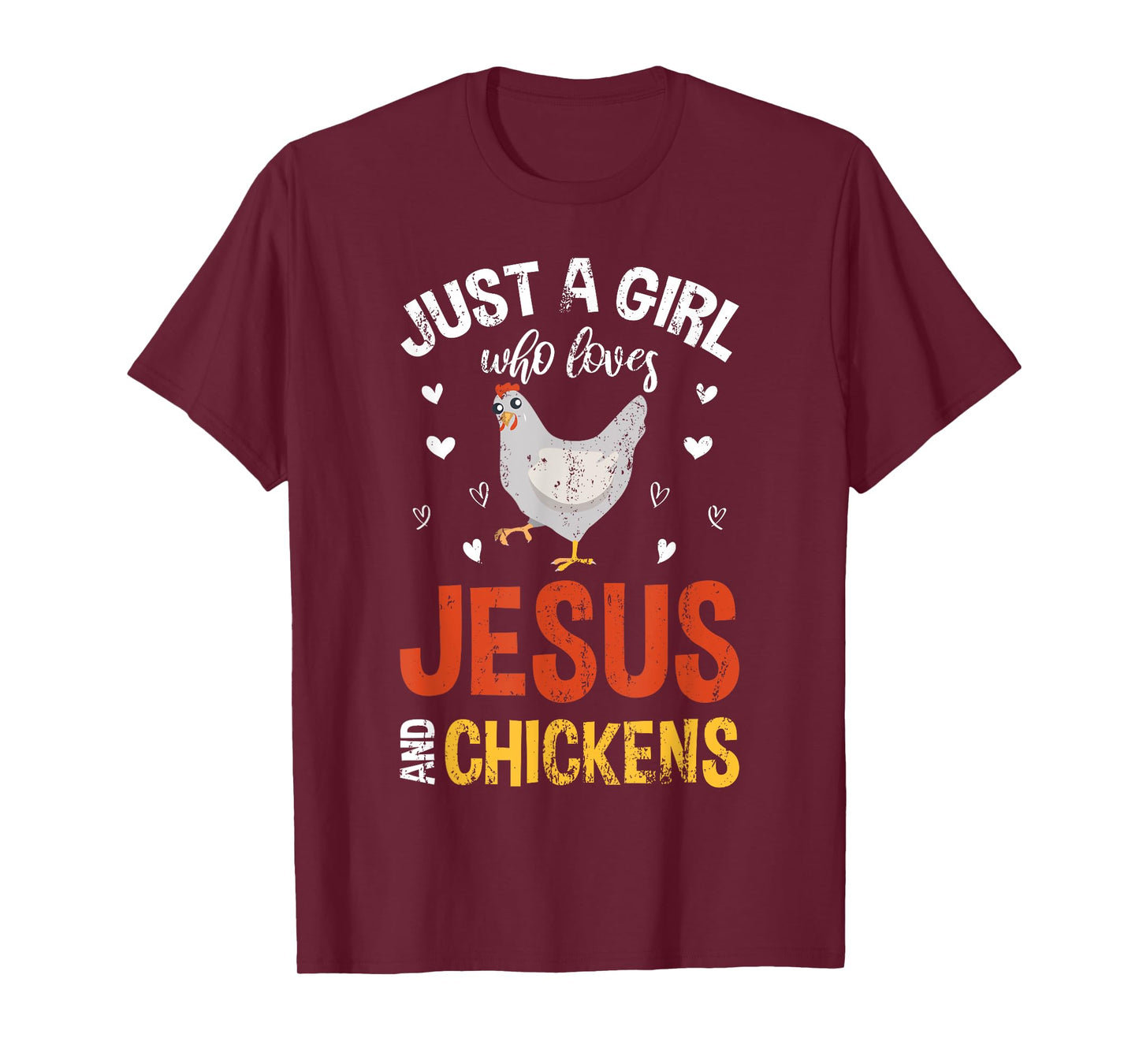 Funny Chicken Christian Farmer Women Girls Prayer Jesus T-Shirt