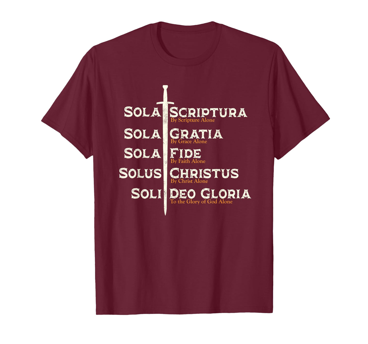 Five Solas of the Reformation Shirts Reformed Theology Bible T-Shirt