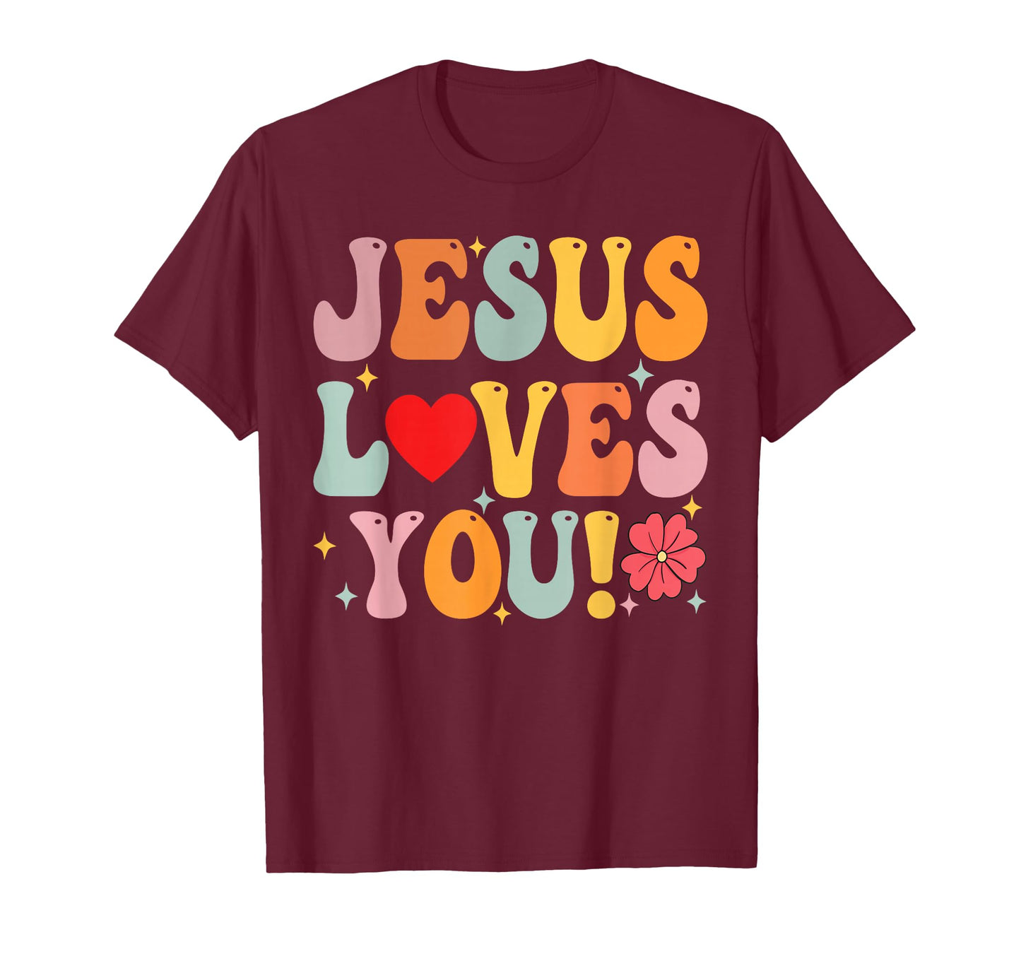 Jesus Loves You Christian Kids Women Religious Faith T-Shirt