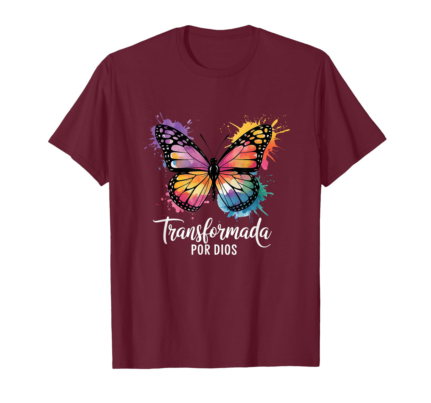 Transformada Por Dios Inspirational Butterfly T-Shirt
