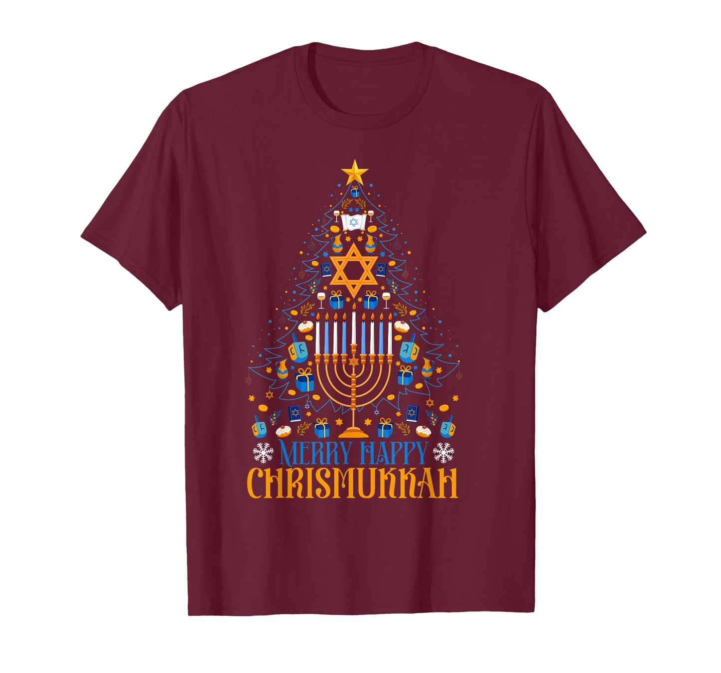 Merry Happy Christmukkah Jewish Christmas Hanukkah Chanukah T-Shirt