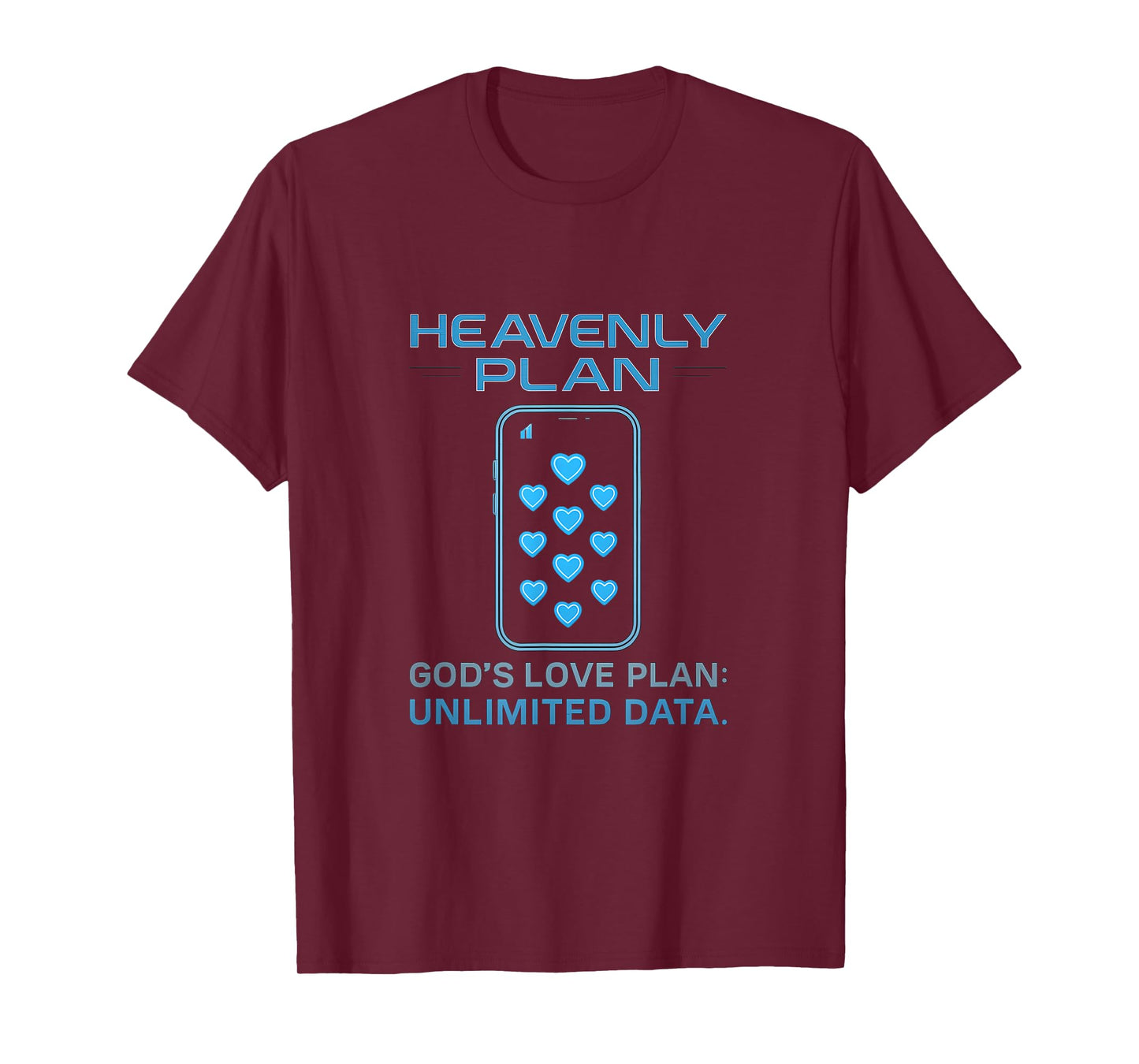 God's Love Plan Unlimited Data Christian Tech T-Shirt
