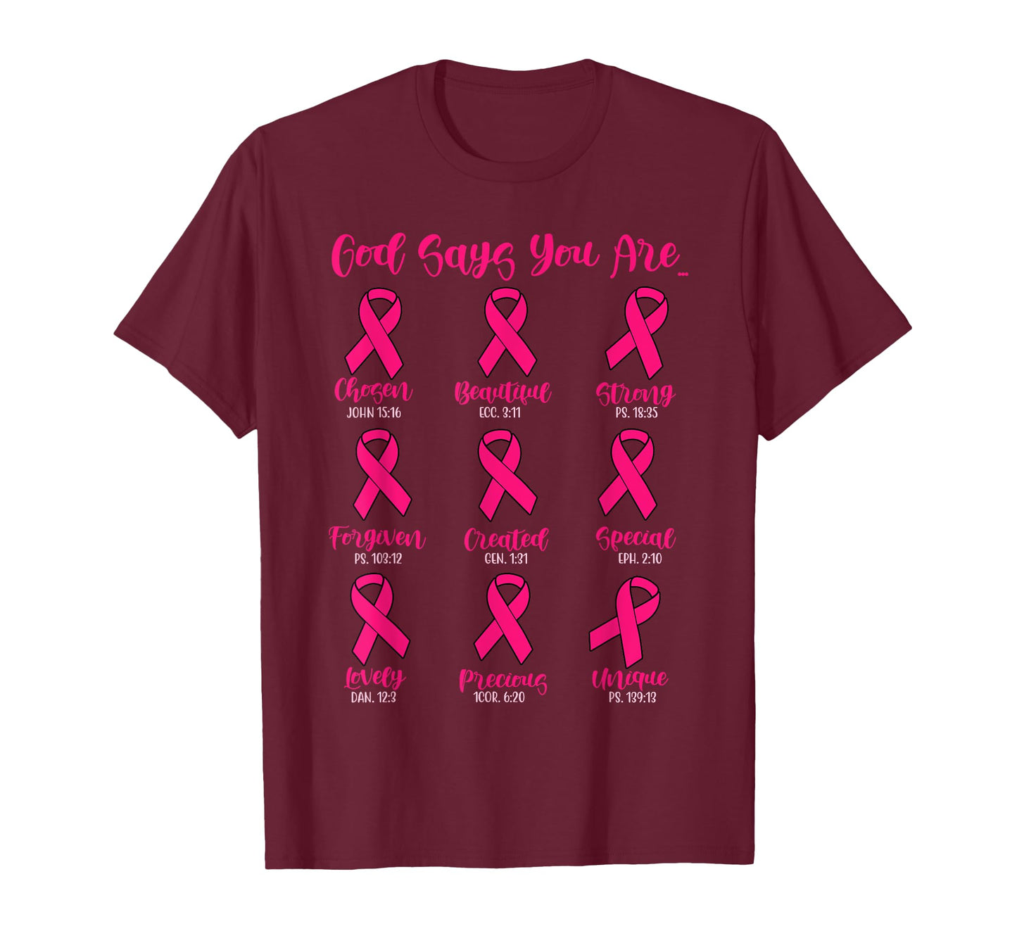 God Says You are Christian Breast Cancer Survivor Religious T-Shirt