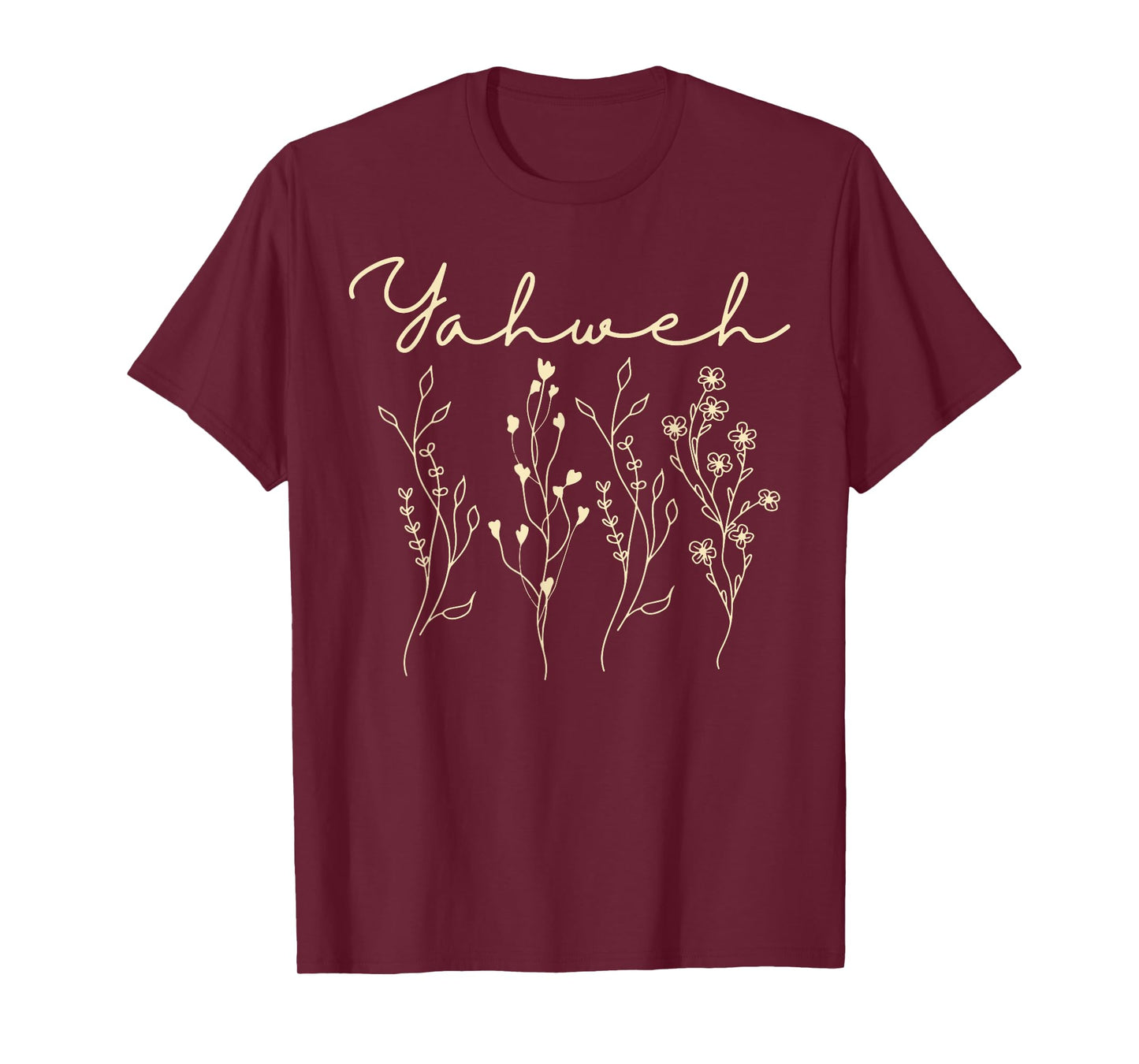 YAHWEH Wildflowers YHWH Christian Floral Bible Religious T-Shirt