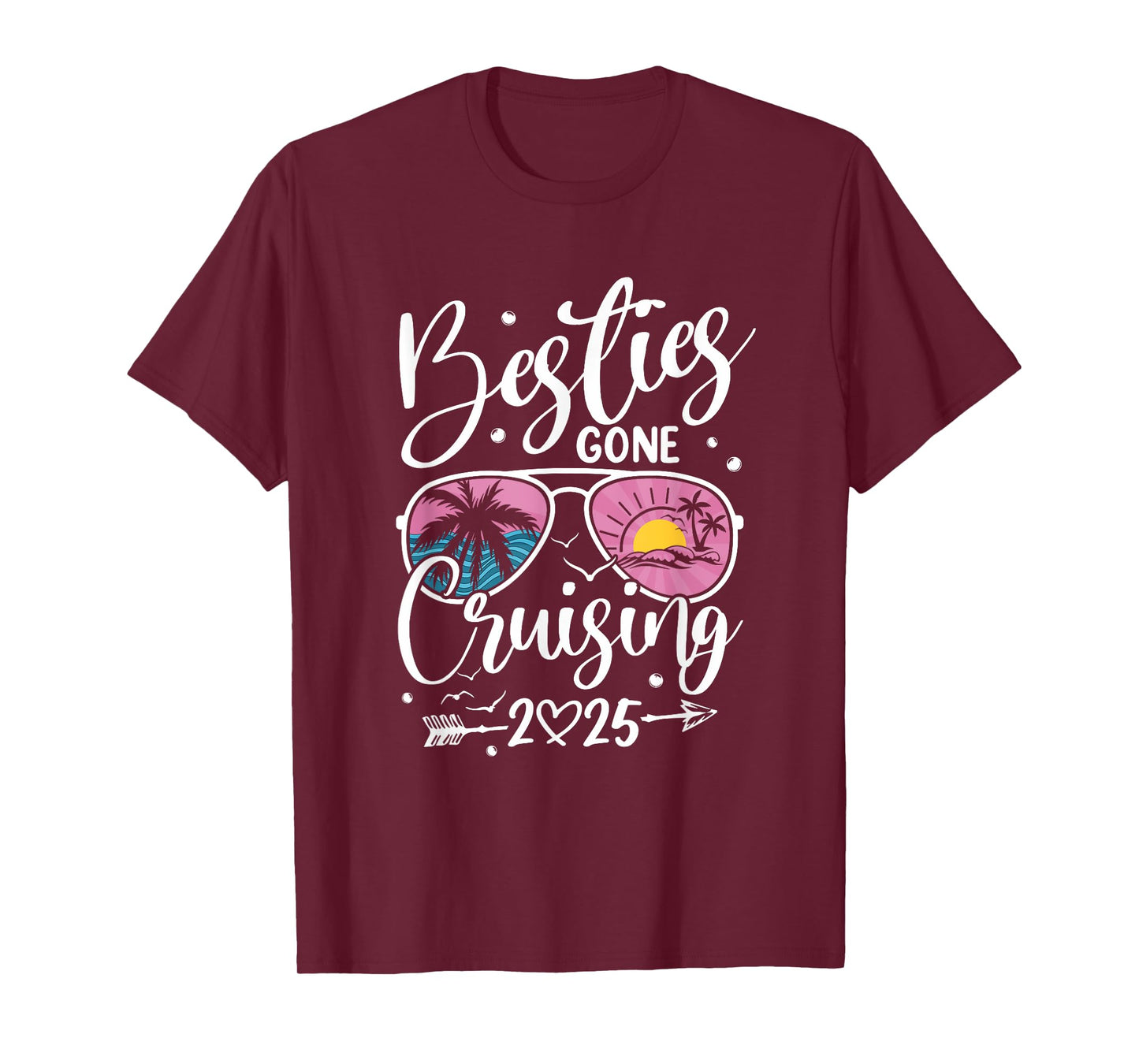 Besties Gone Cruising 2025 Girls Matching Women Cruise T-Shirt