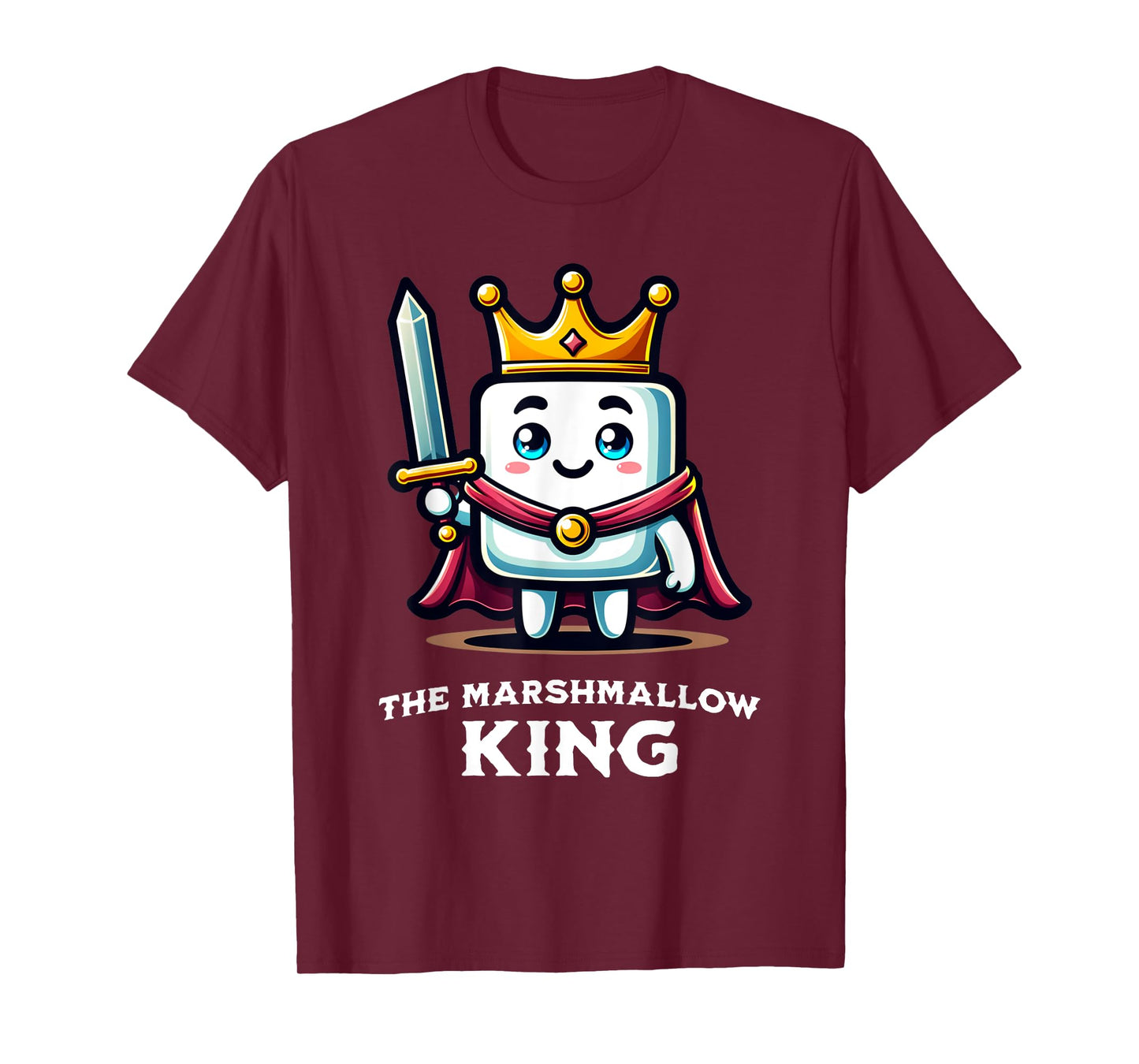 Marshmallow King Funny Marshmallow Lover Illustration T-Shirt