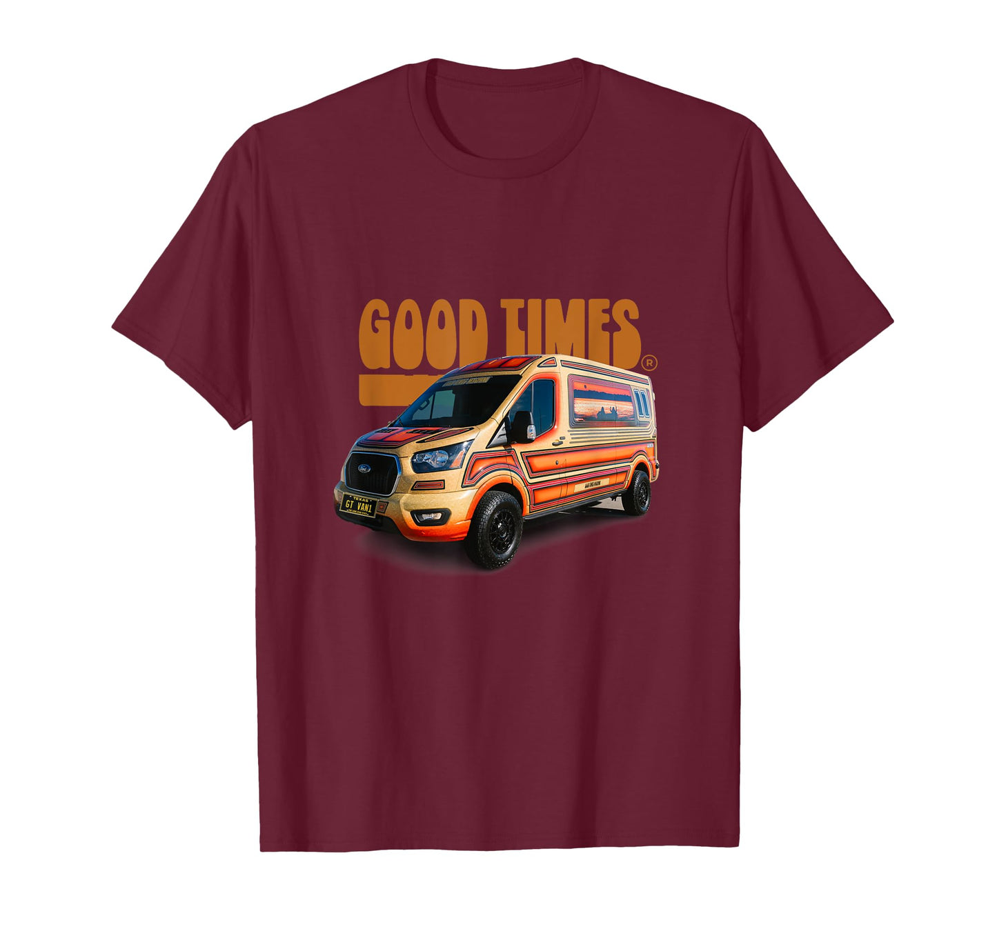 GOODTIMESVANS.com Unisex-Adults Kids T-Shirt Black Small Classic Fit Cotton 100% Short Sleeve Crew Neck Custom Design Retro-Modern Custom Van Lightweight Classic Fit Double Cuff Pull On 0 Pockets