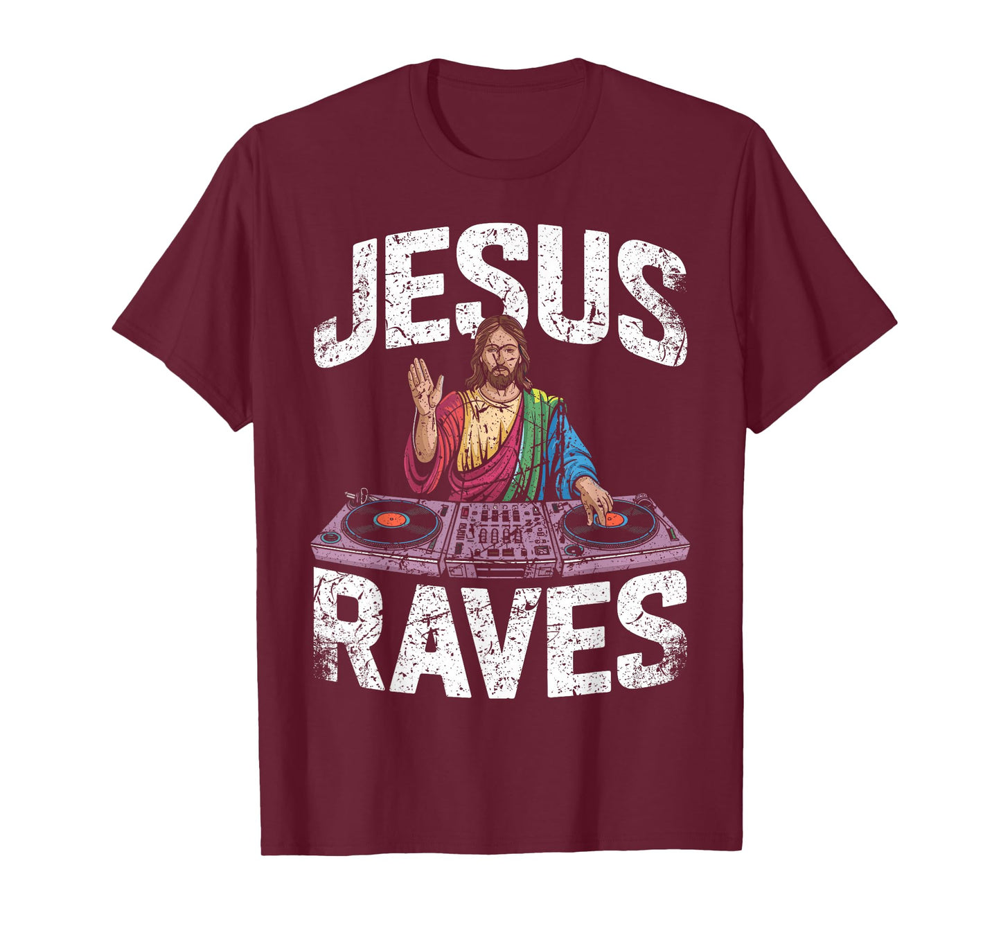 Jesus DJing at Rave Festival Party Celebration Design T-Shirt