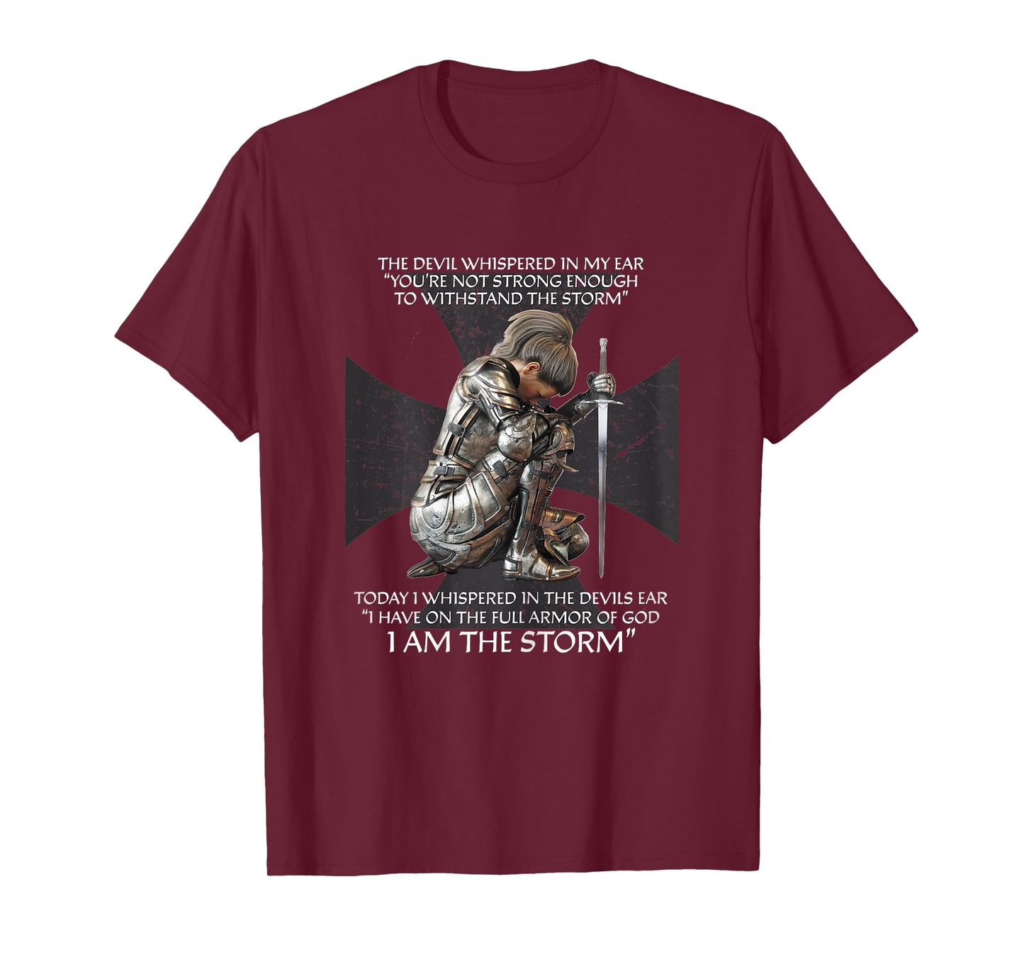 Distressed I Am The Storm Armor of God Christian Graphic T-Shirt