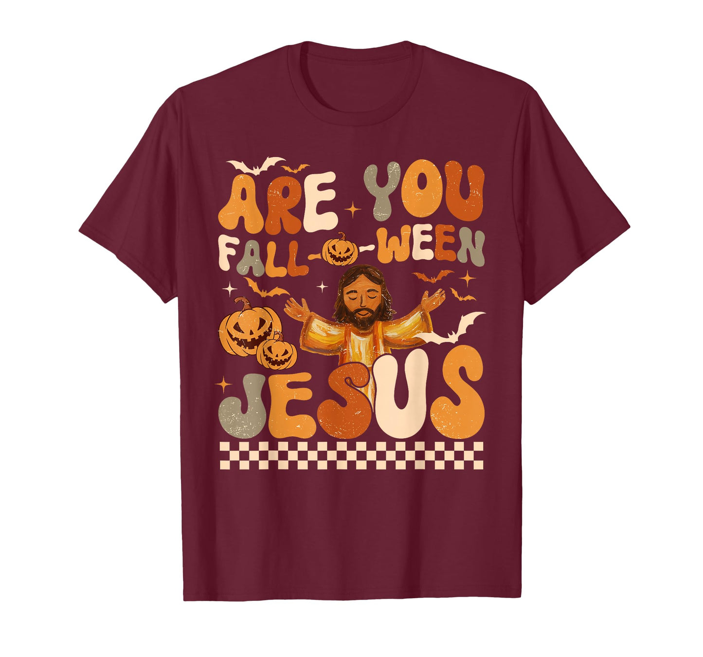 are You Fall-O-Ween Jesus Groovy Halloween Pumpkin Spooky T-Shirt