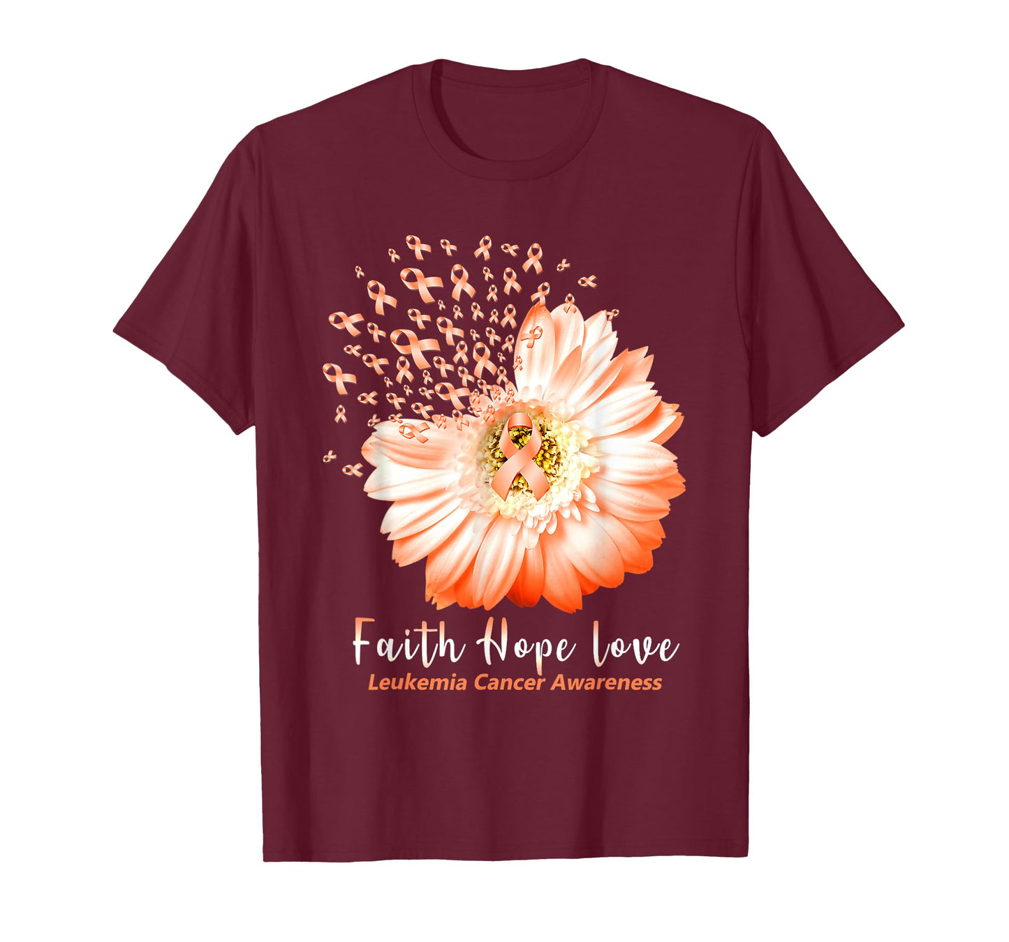 September Faith Hope Love Orange Ribbon Leukemia Awareness T-Shirt
