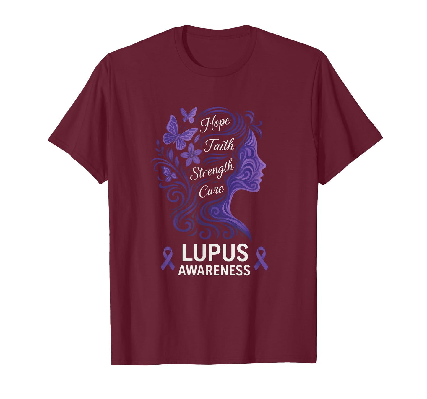Hope Faith Strength Cure - Lupus Awareness T-Shirt