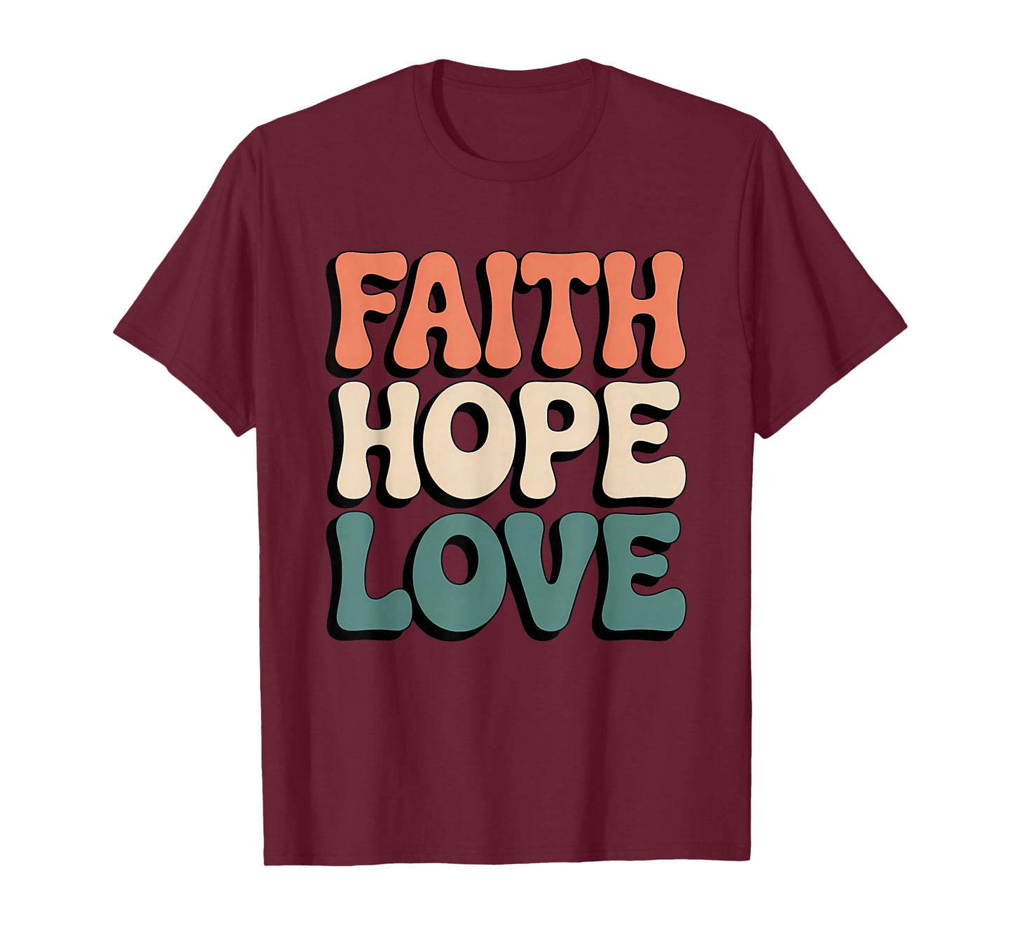 Faith Hope Love Retro Christian Bible Verse Style T-Shirt