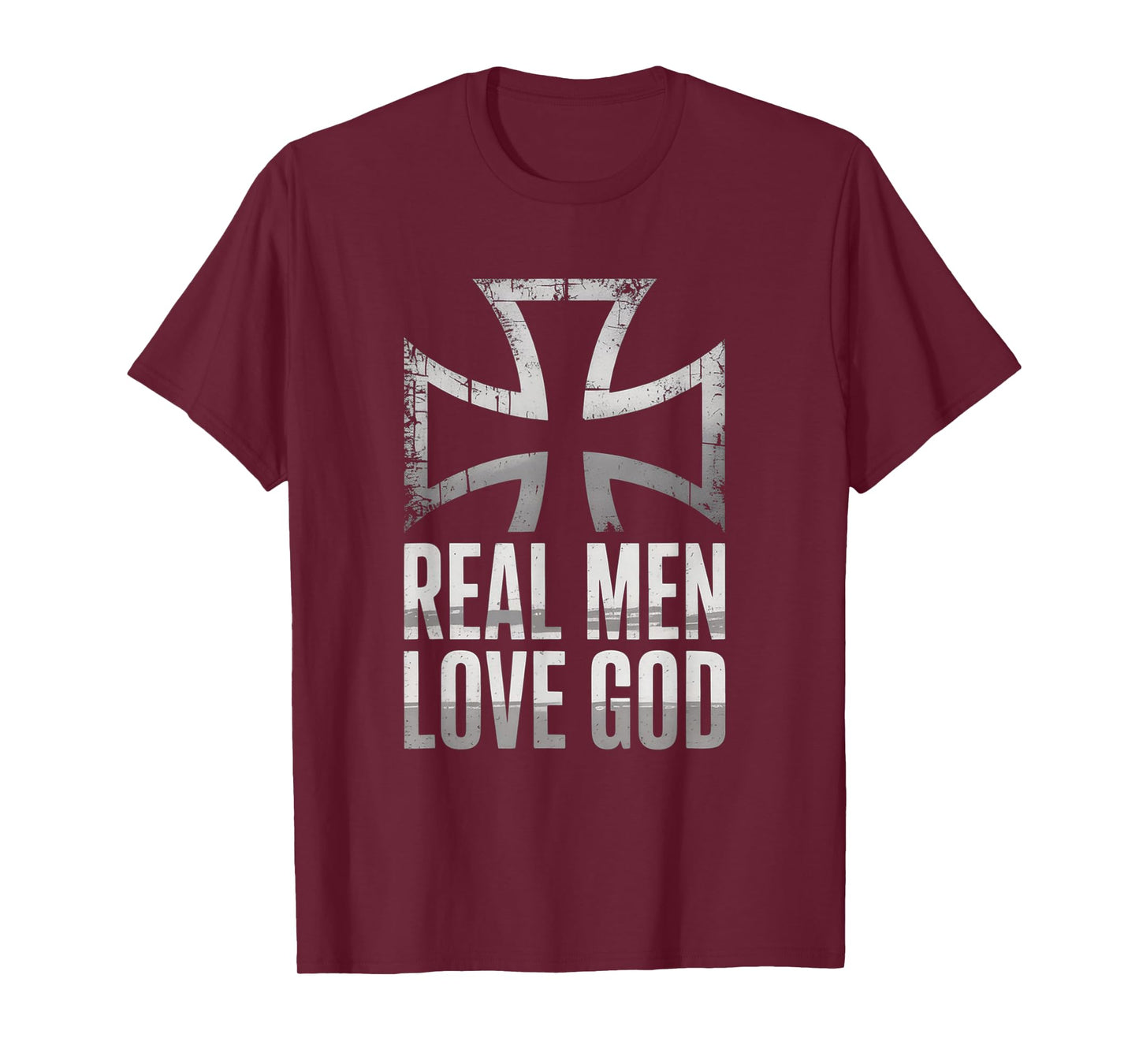 Real Men Love God Retro Christian Cross Matthew 22:37 T-Shirt