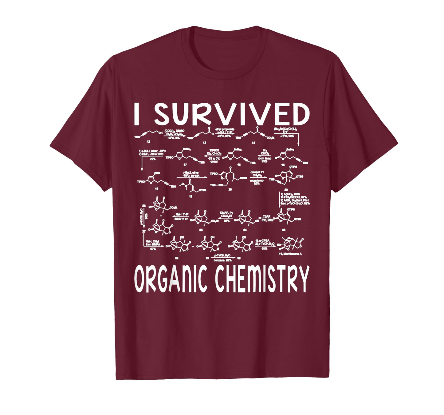 I Survived Organic Chemistry Humor Organic Chemistry Funny T-Shirt