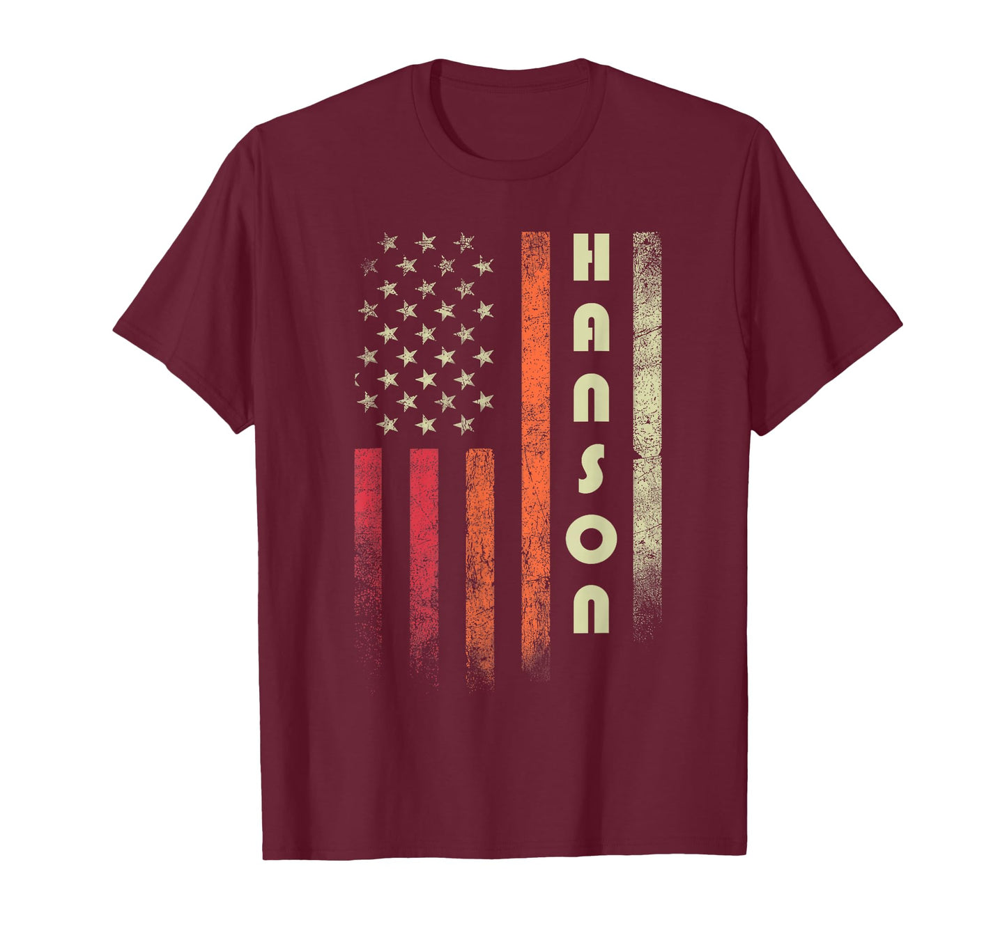 HANSON Surname Funny Retro Vintage Birthday American Flag T-Shirt