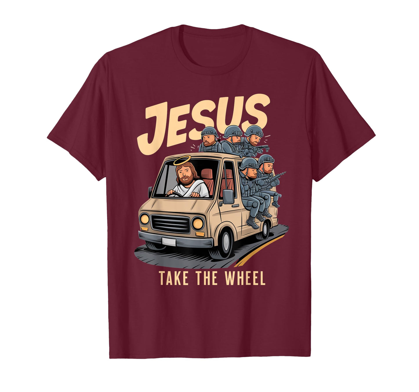 Jesus Take The Wheel Funny Police SWAT Bearcat Operator T-Shirt