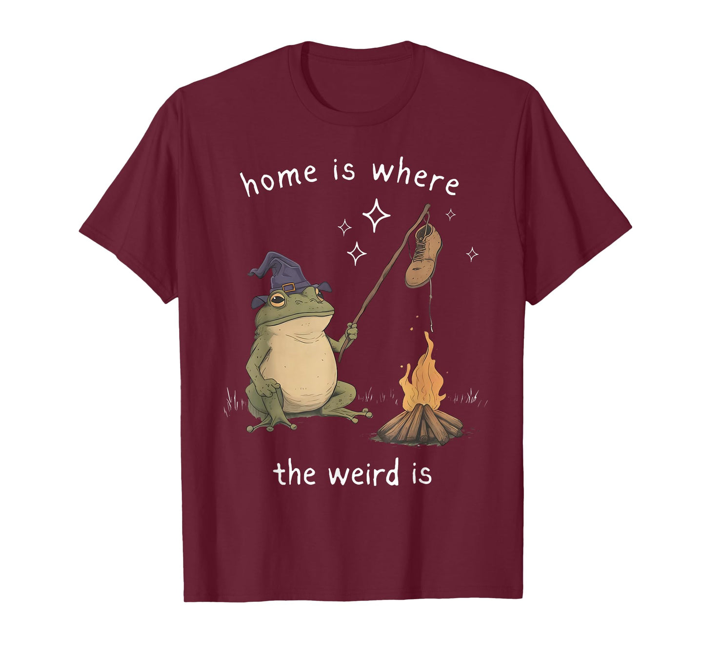 Whimsical Frog Wizard Where The Weird is Meme Frog T-Shirt