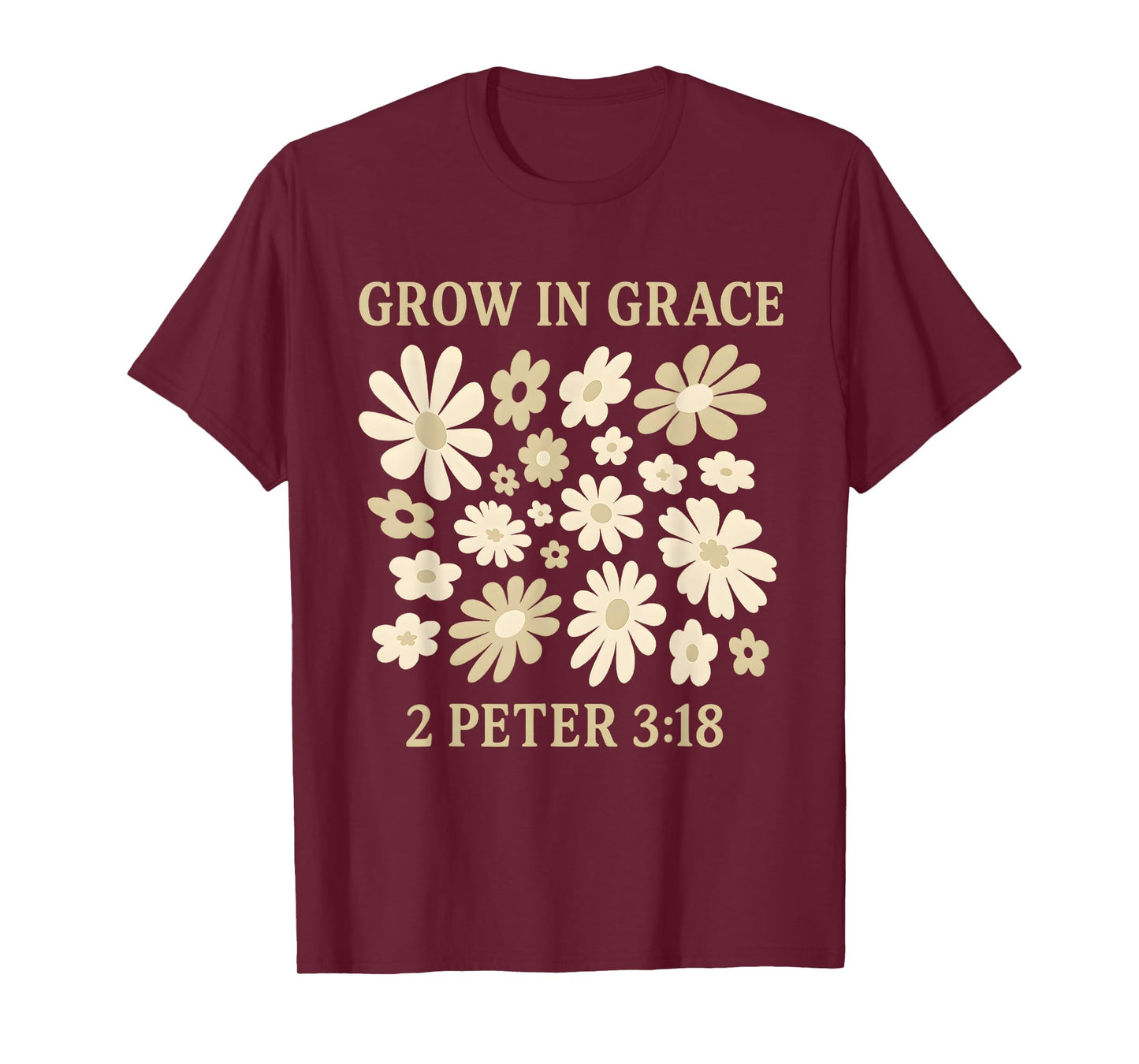 Boho Catholic Jesus Bible Verse Tee Kids Girls 2 Peter 3 18 T-Shirt