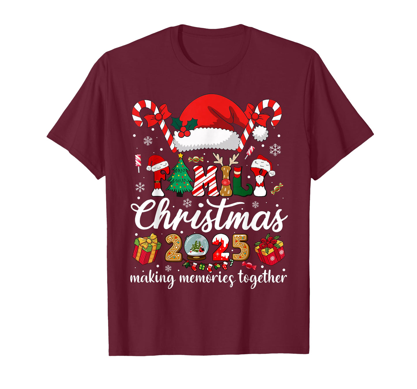 Family Christmas 2025 Matching Squad Santa Elf Funny Xmas T-Shirt