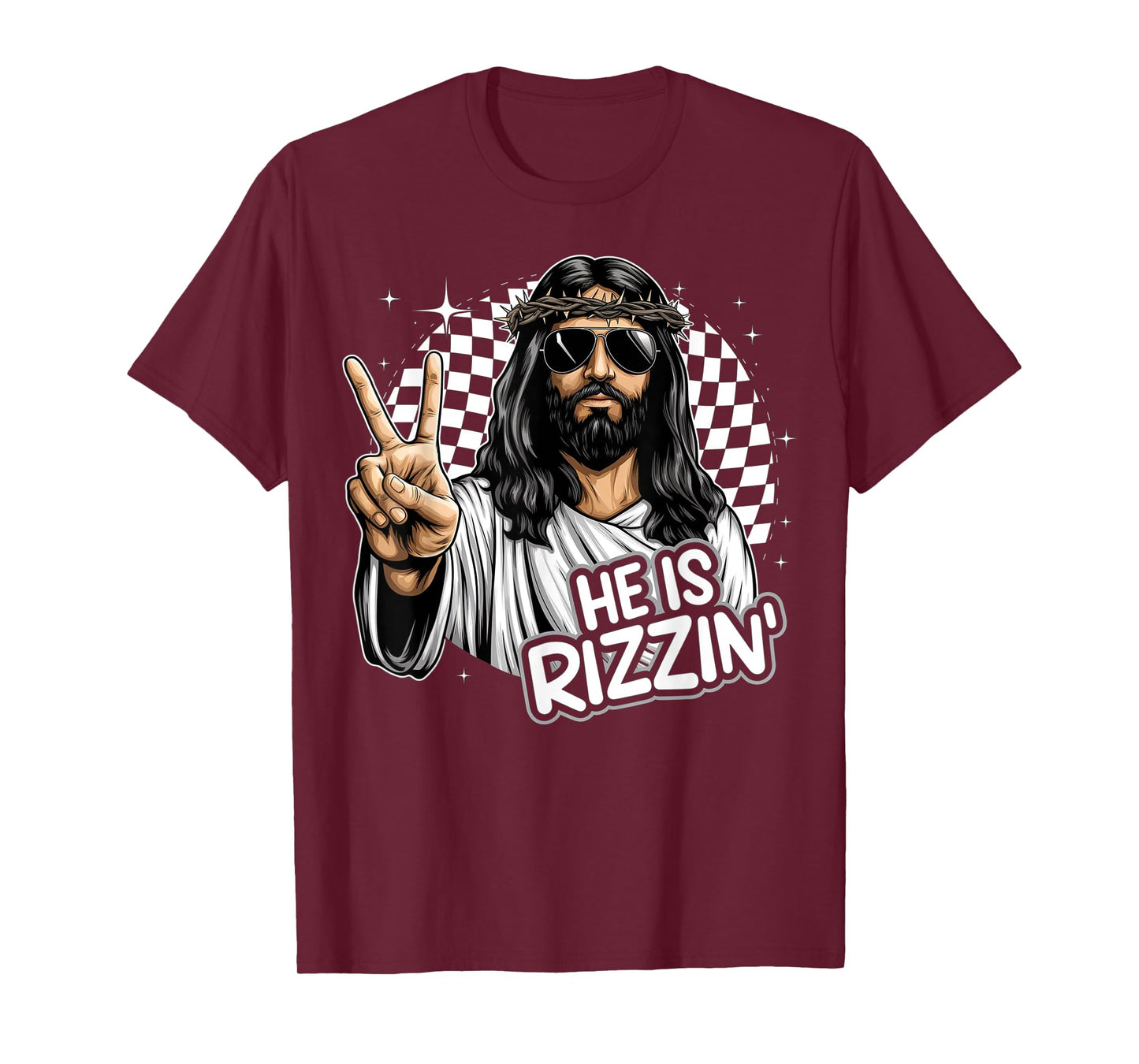 He Is Rizzin' Jesus Christian Funny Happy Easter Hunt Eggs T-Shirt