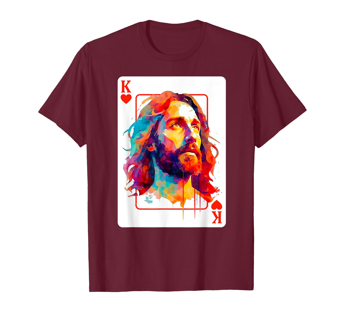 Jesus King Card Christian Christ Religious Believer Hearts T-Shirt