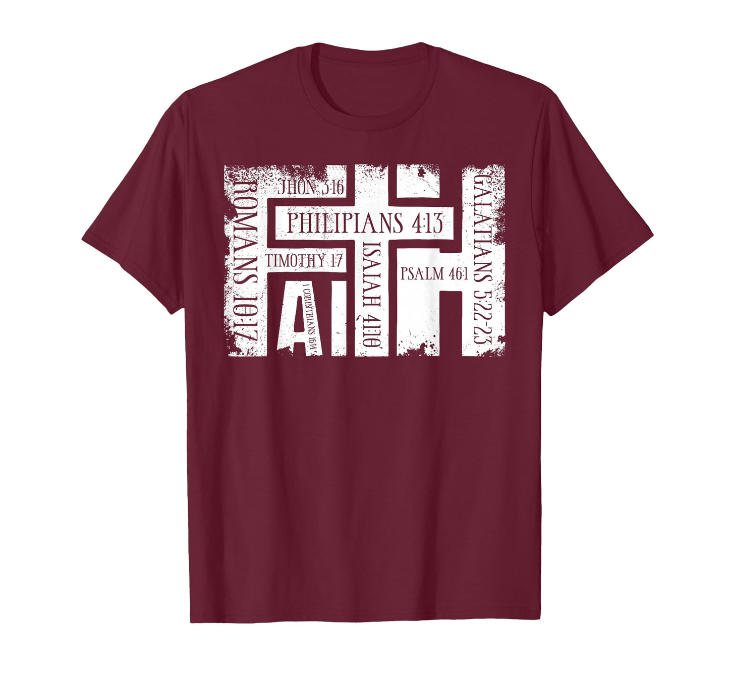 Faith Bible Verses Vintage Christian Grunge Graphic T-Shirt