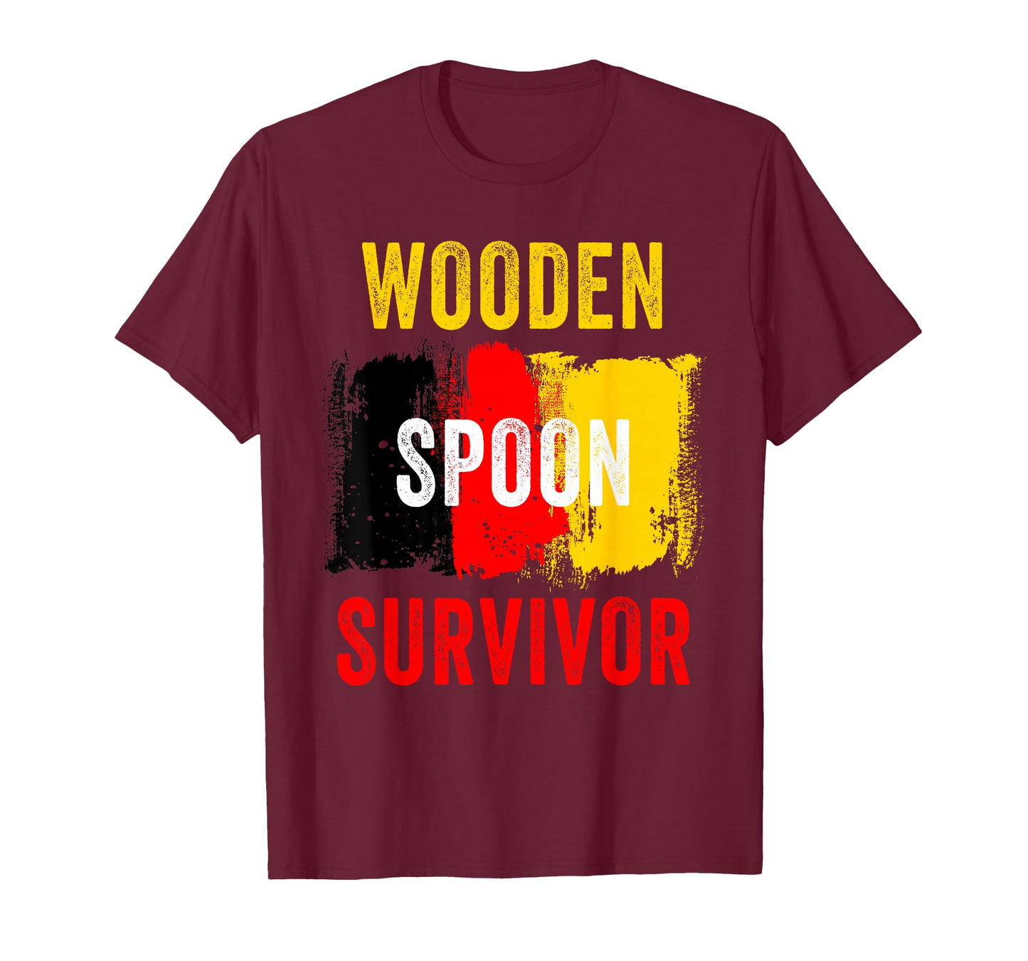 Wooden Spoon Survivor – Germany Flag Funny Childhood Quote T-Shirt