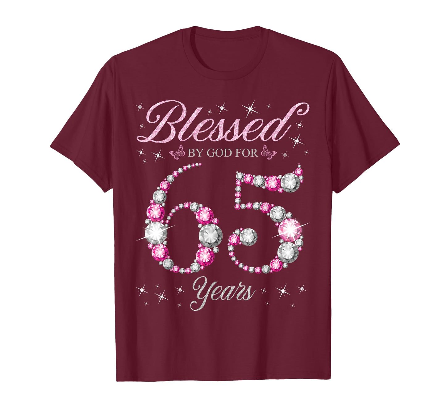 Blessed By God For 65 Years Old 65th Birthday Party T-Shirt