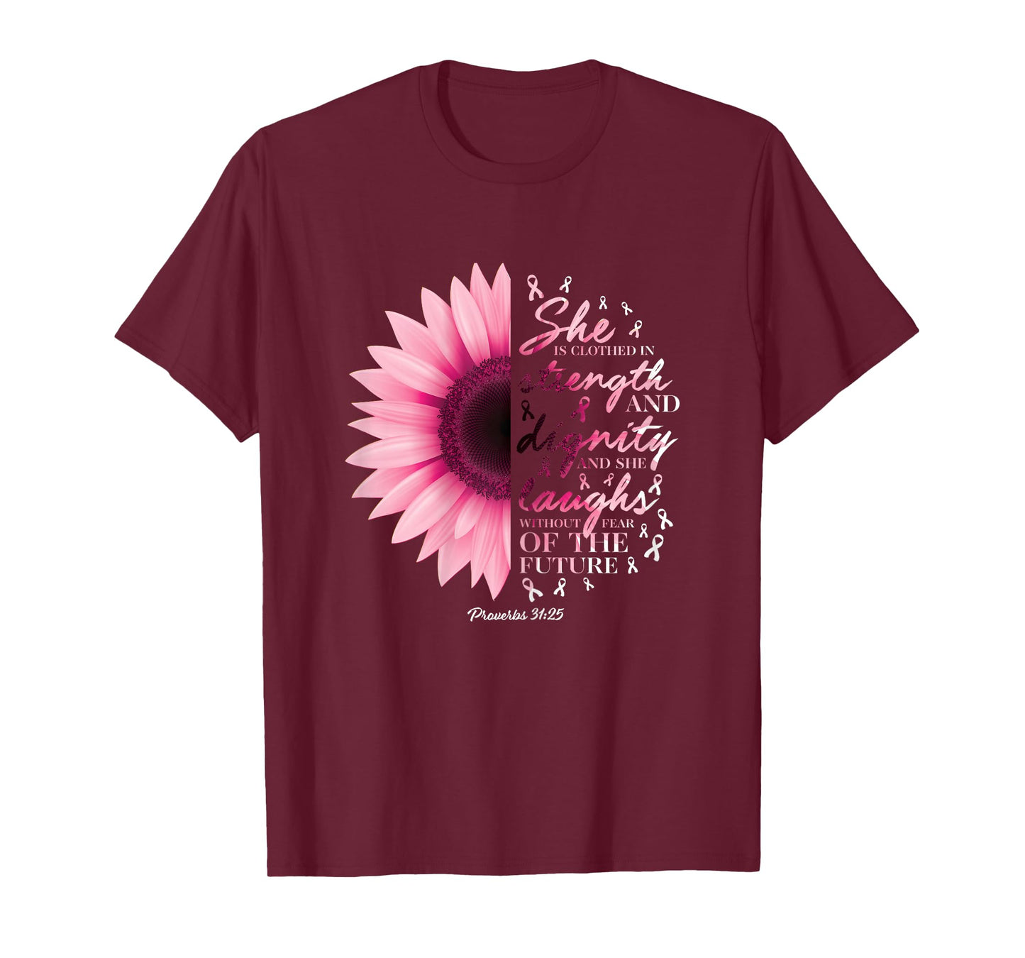 Proverbs 31 Verse Shirts Christian Breast Cancer Awareness T-Shirt