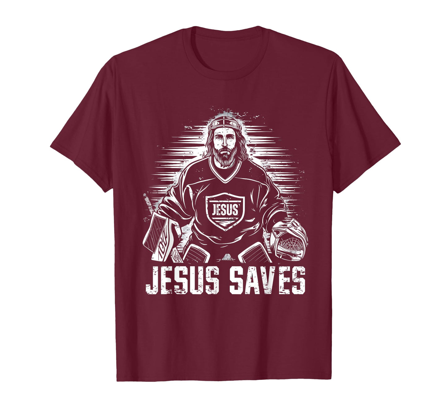 Jesus Saves Ice Hockey Goalie Funny Christian Religion Sport T-Shirt