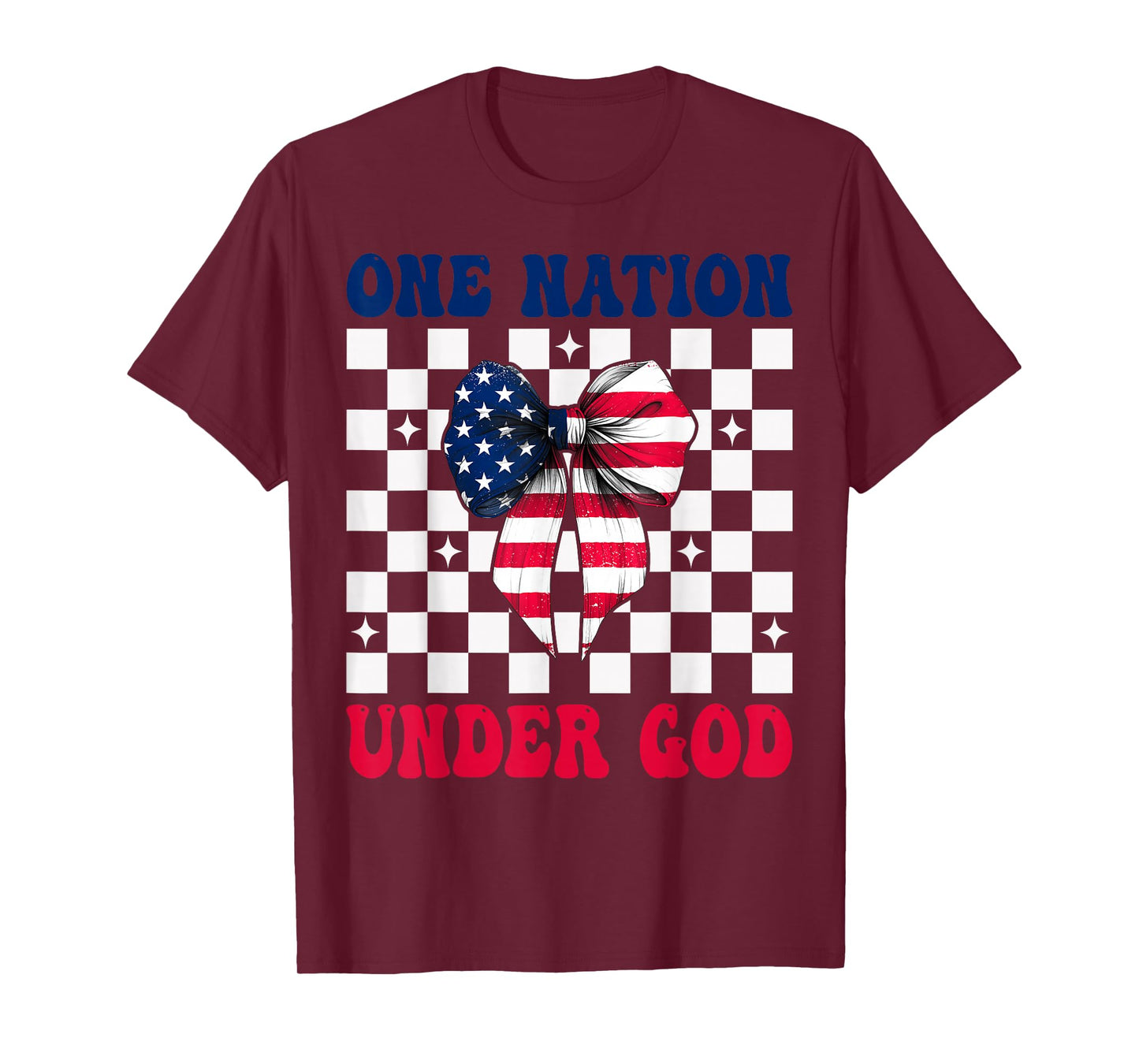 4th of July USA American Flag Patriotic One Nation Under God T-Shirt