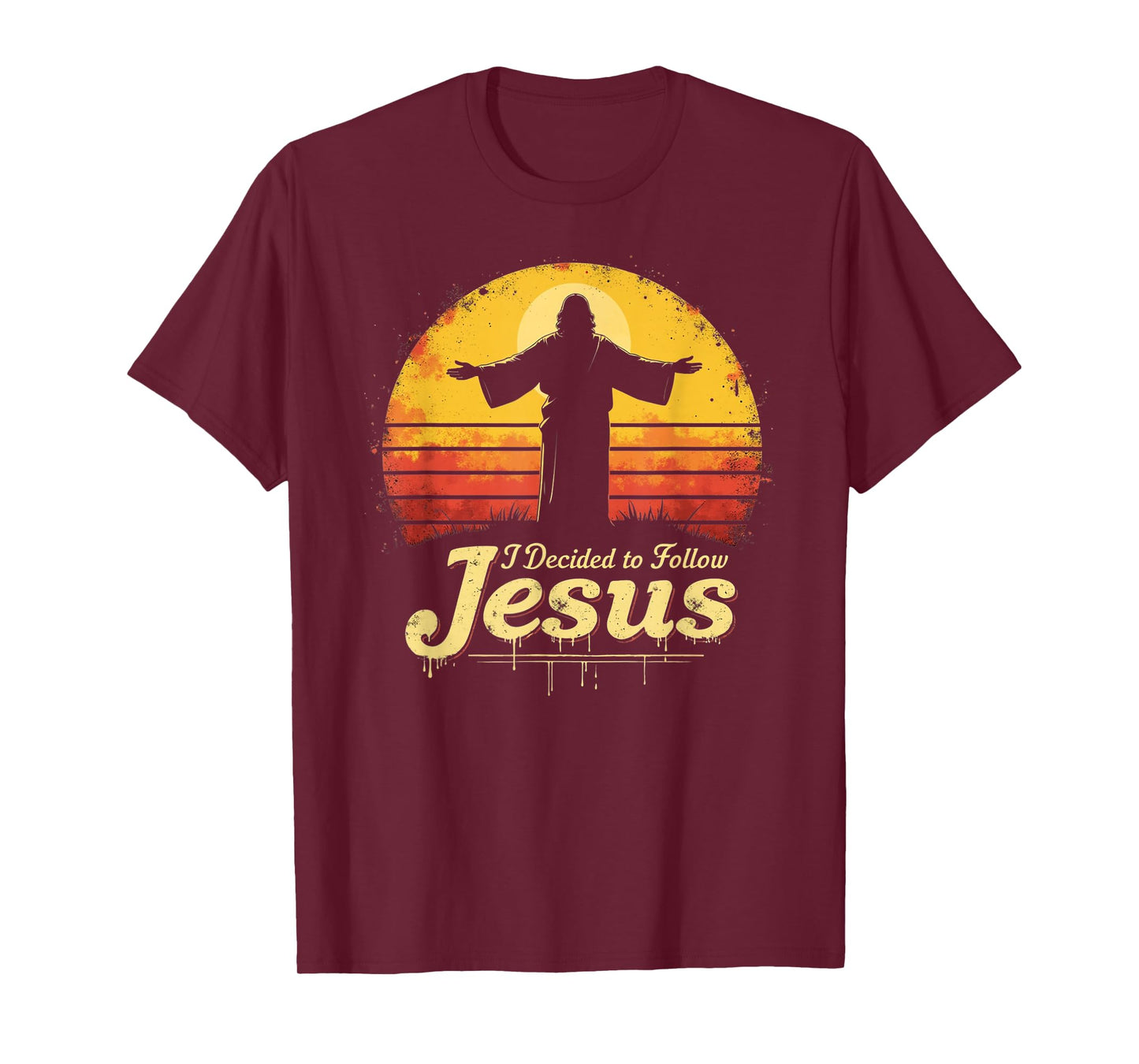 Faith in Jesus – Vintage Christian Sunset Style Graphic T-Shirt